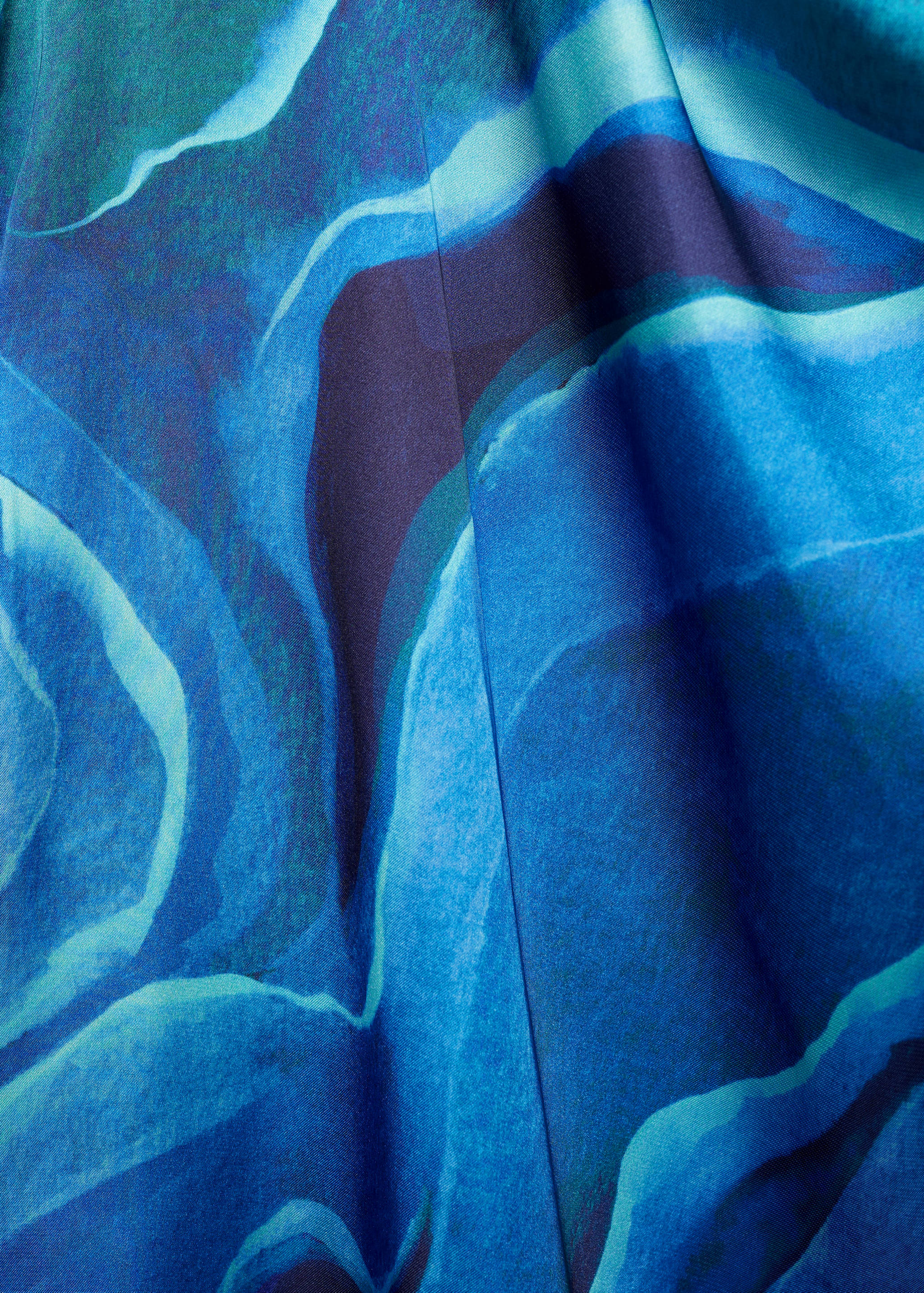 Satin printed blouse with draped neck - Details of the article 8