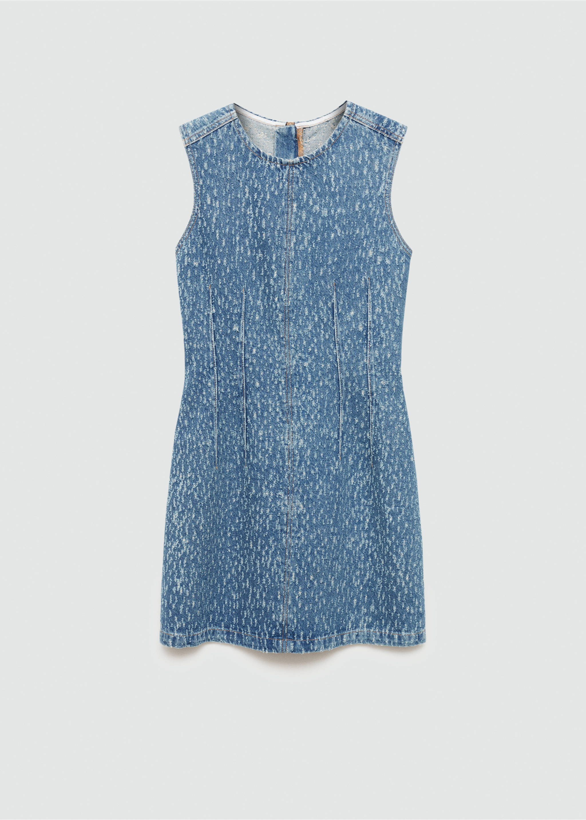 Ripped short denim dress - Article without model, Medium Blue. Ref: 77054069-00.