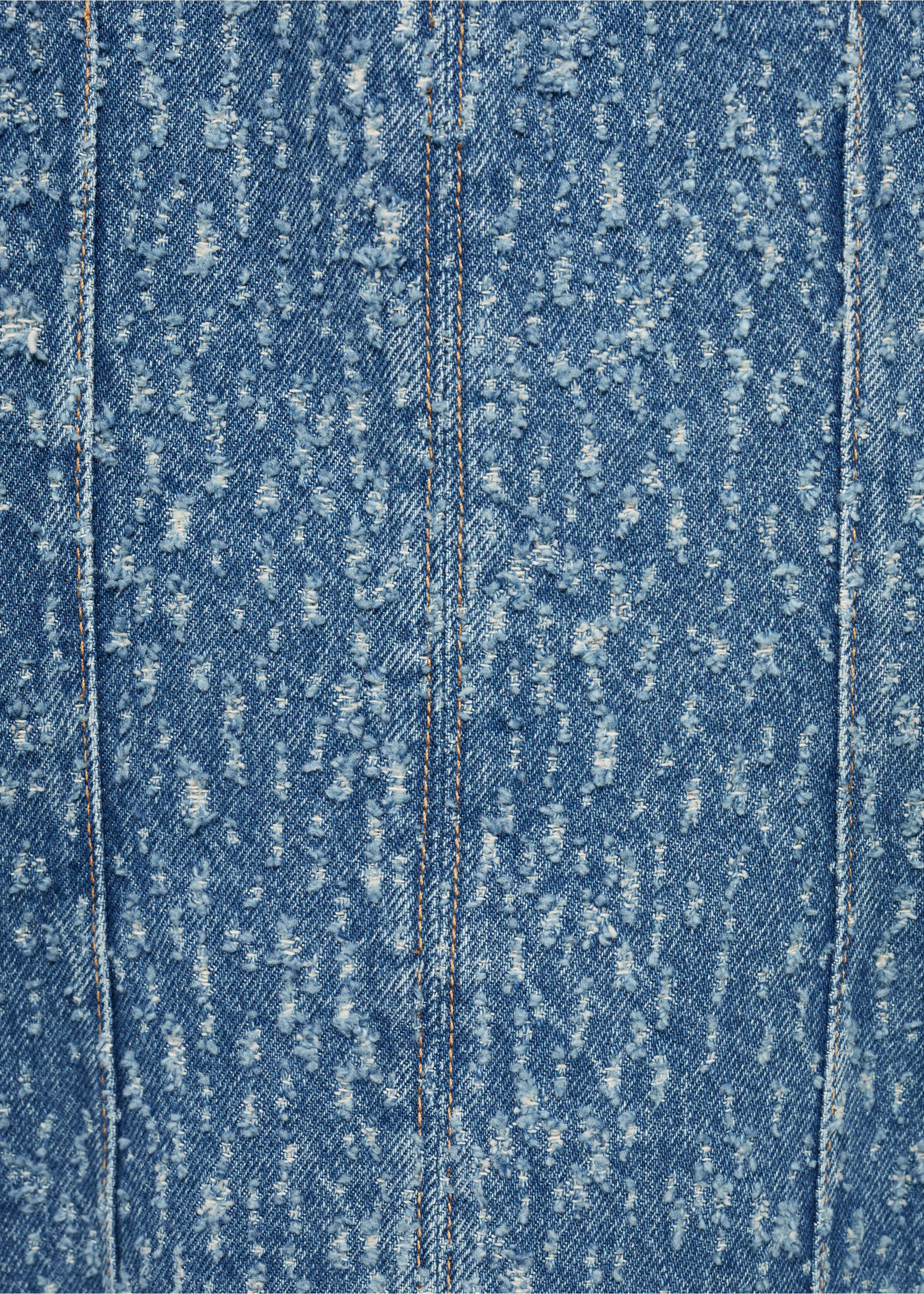 Ripped short denim dress - Details of the article 8, Medium Blue. Ref: 77054069-00.