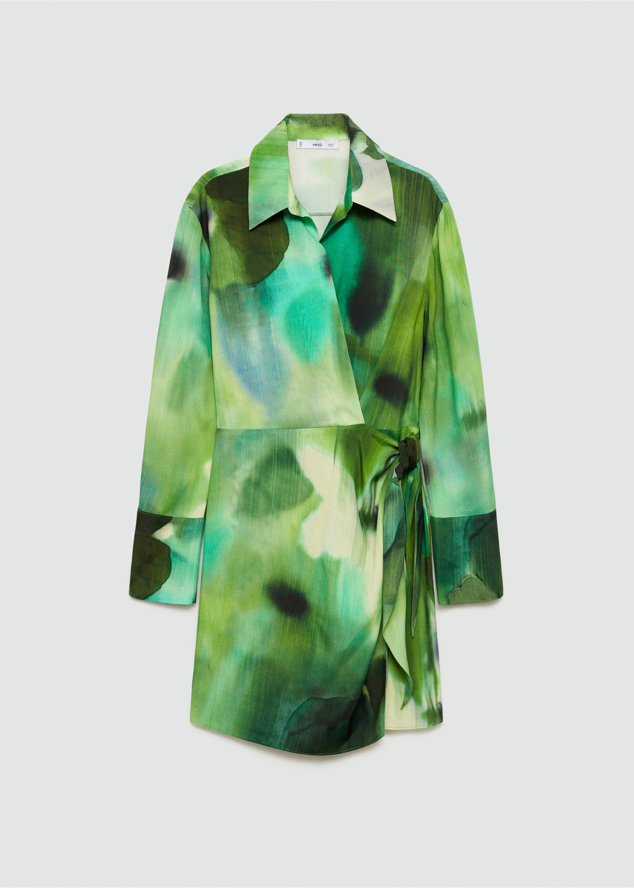 Printed bow dress - Article without model, Green. Ref: 77054072-00.