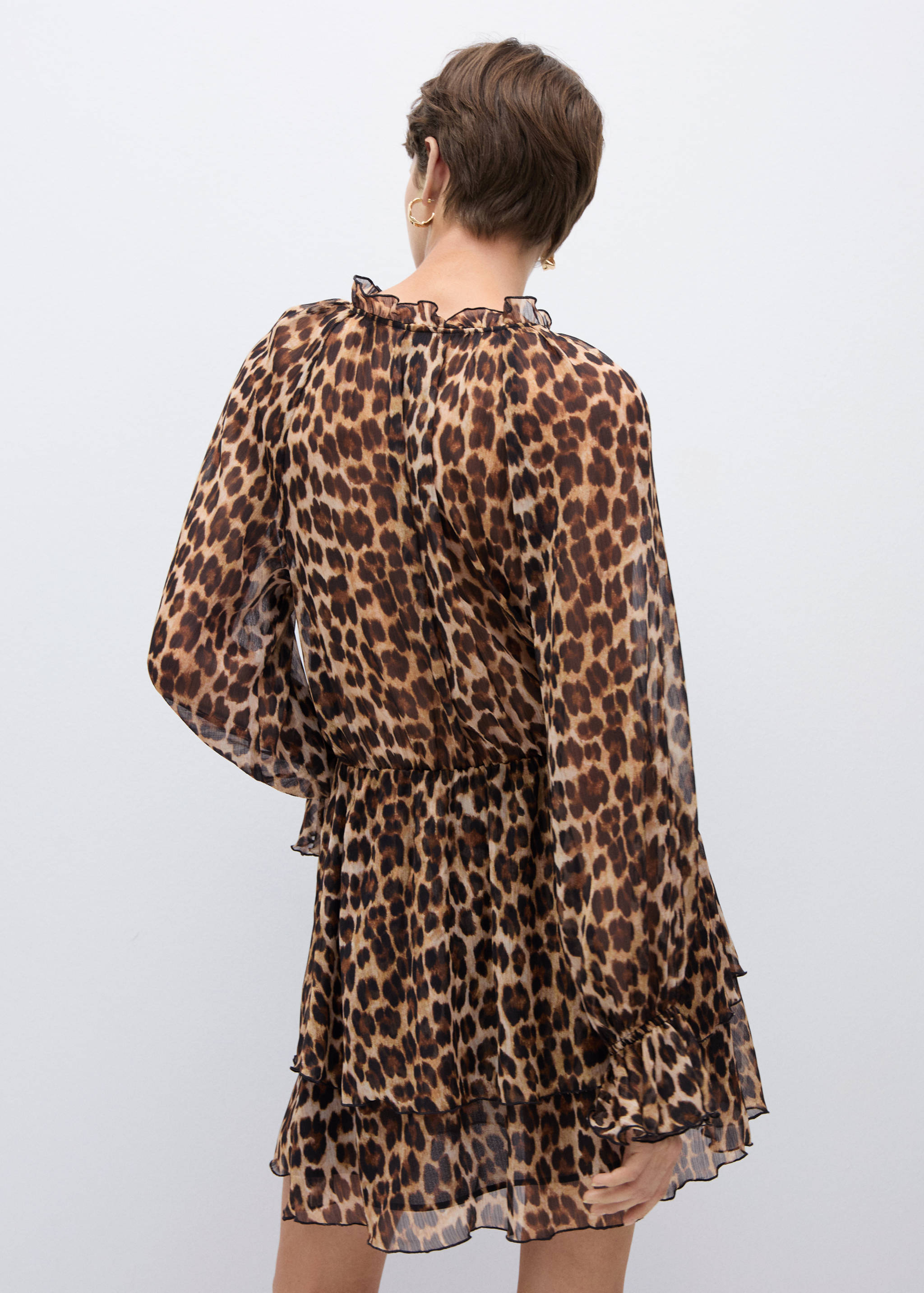 Vestido evasé estampado leopardo - Reverso del artículo