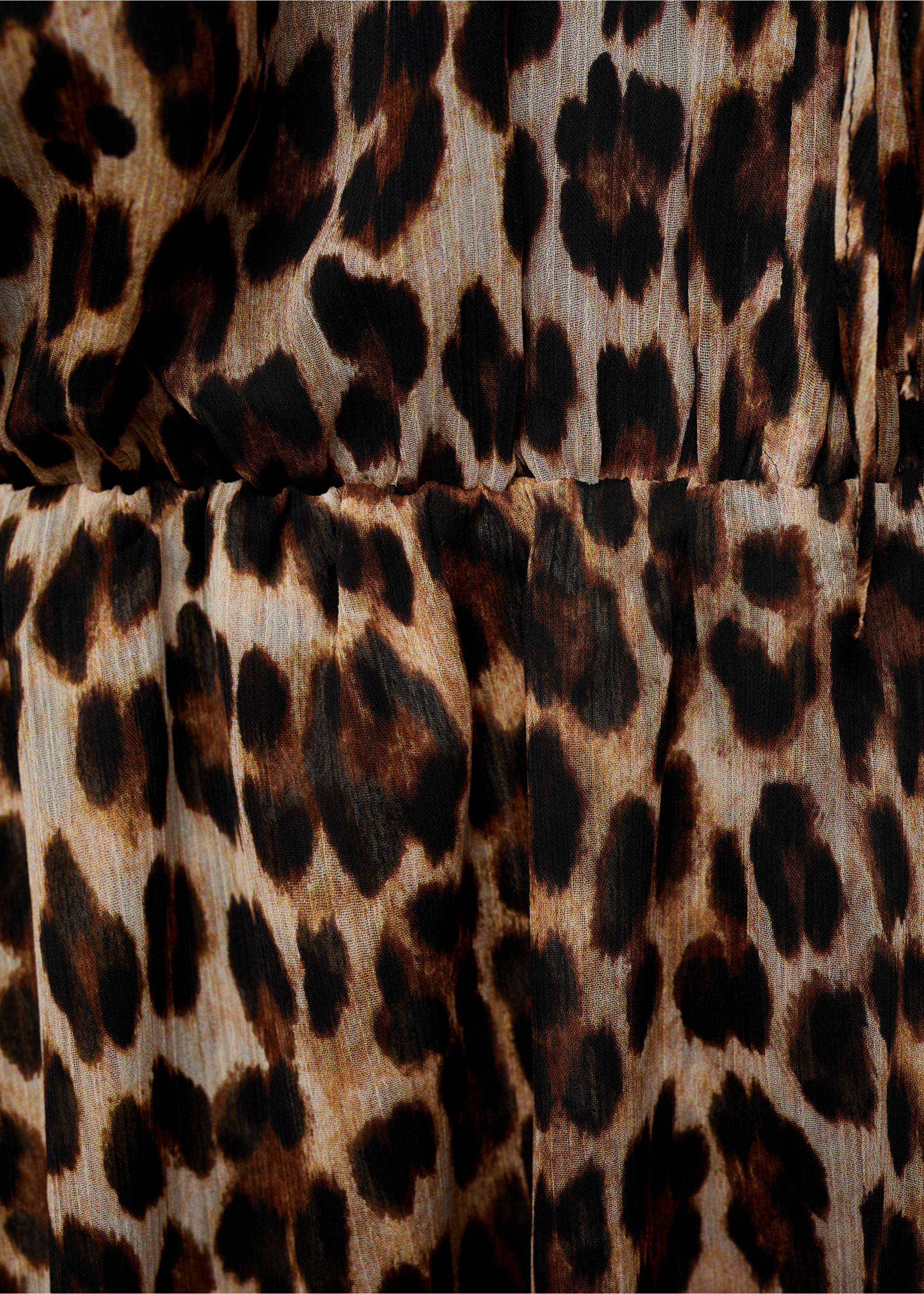 Vestido evasé estampado leopardo - Detalle del artículo 8, Marrón. Ref: 77054073-00.