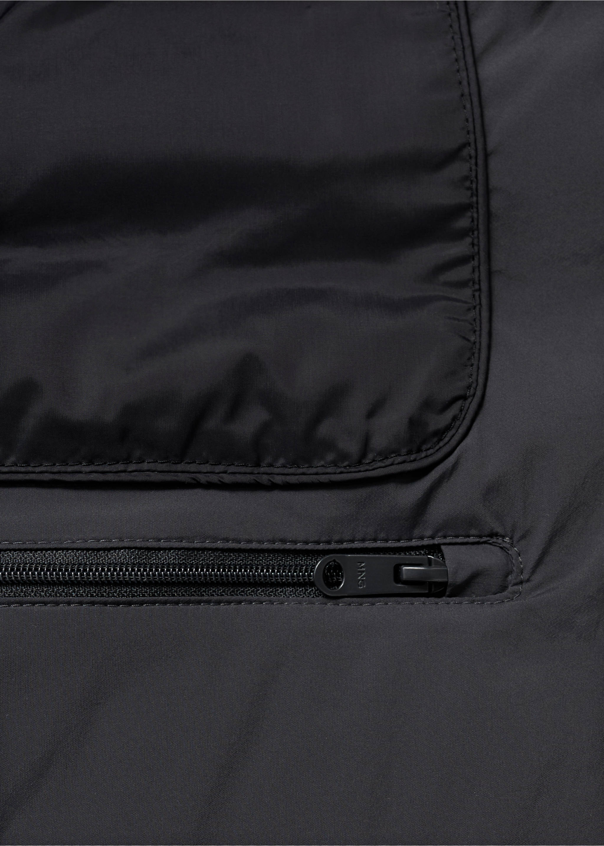 Quilted gilet with feather filling - Details of the article 0, Charcoal. Ref: 77054432-00.