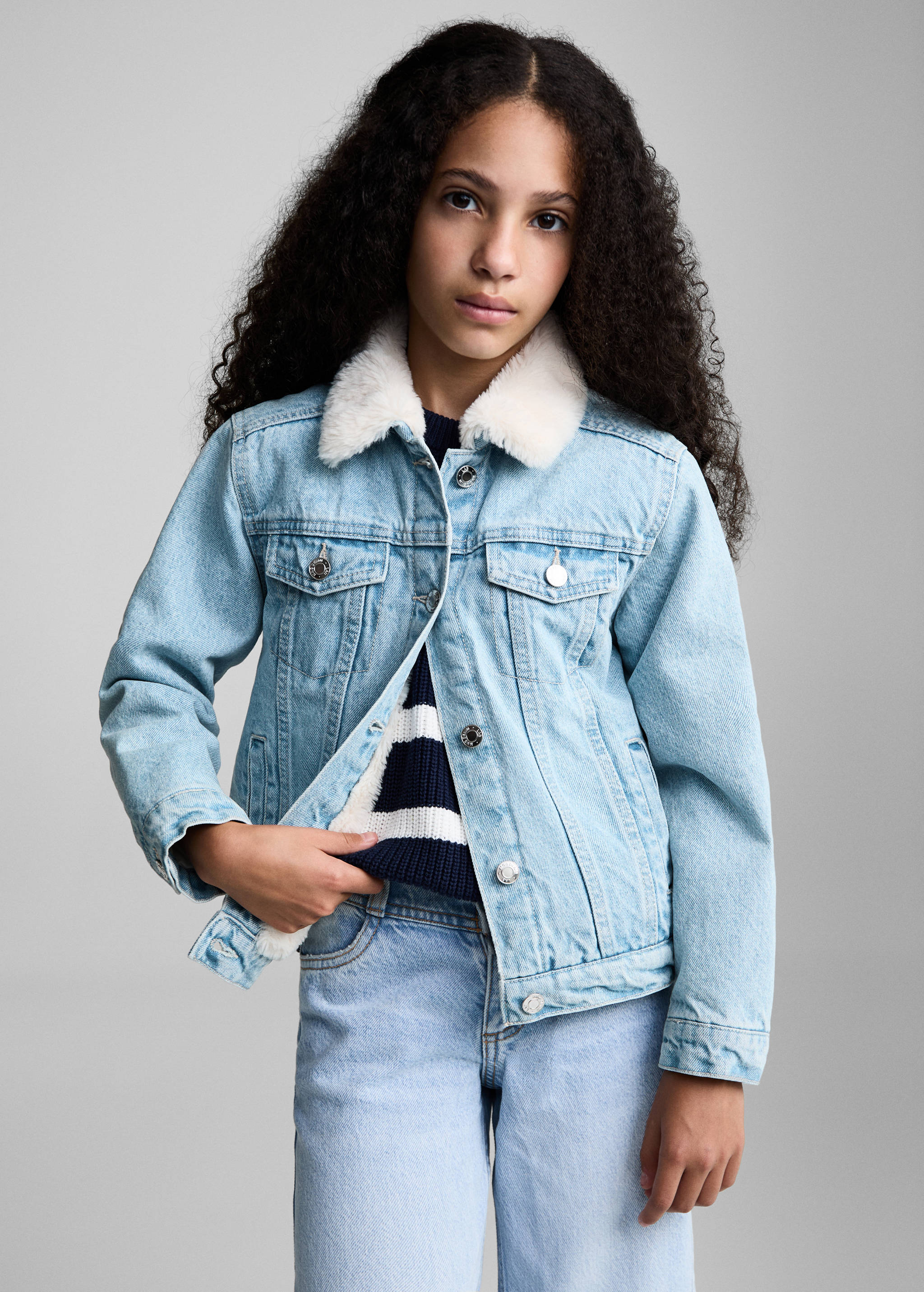 Jacke mit Teddyfell-Innenfutter - Mittlere Ansicht