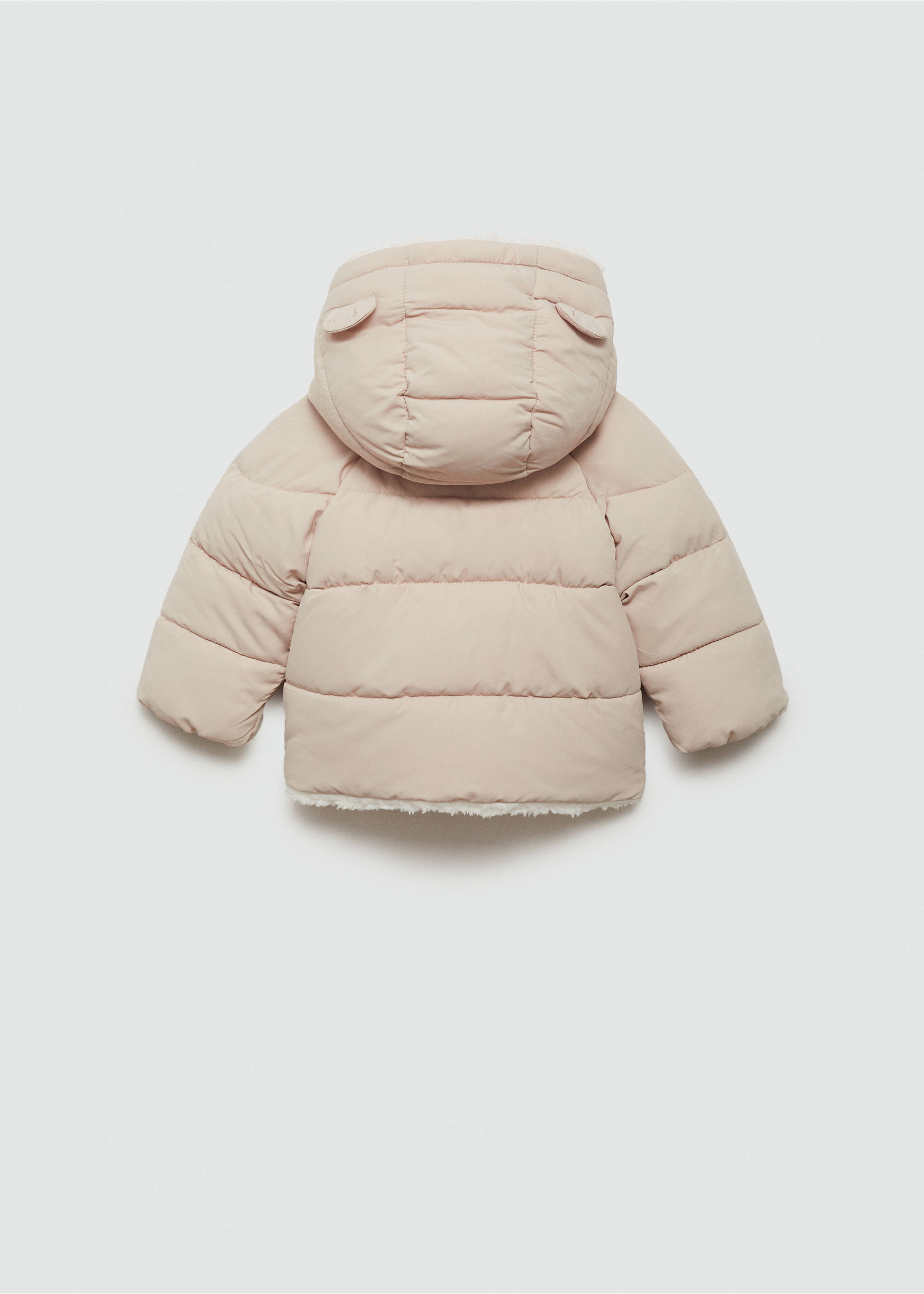 Ears hood puffer coat - Reverse of the article, Beige. Ref: 77054435-00.
