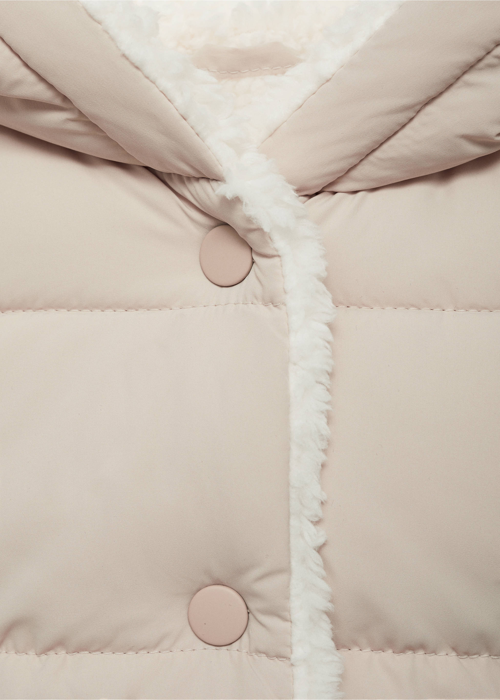Ears hood puffer coat - Details of the article 8, Beige. Ref: 77054435-00.