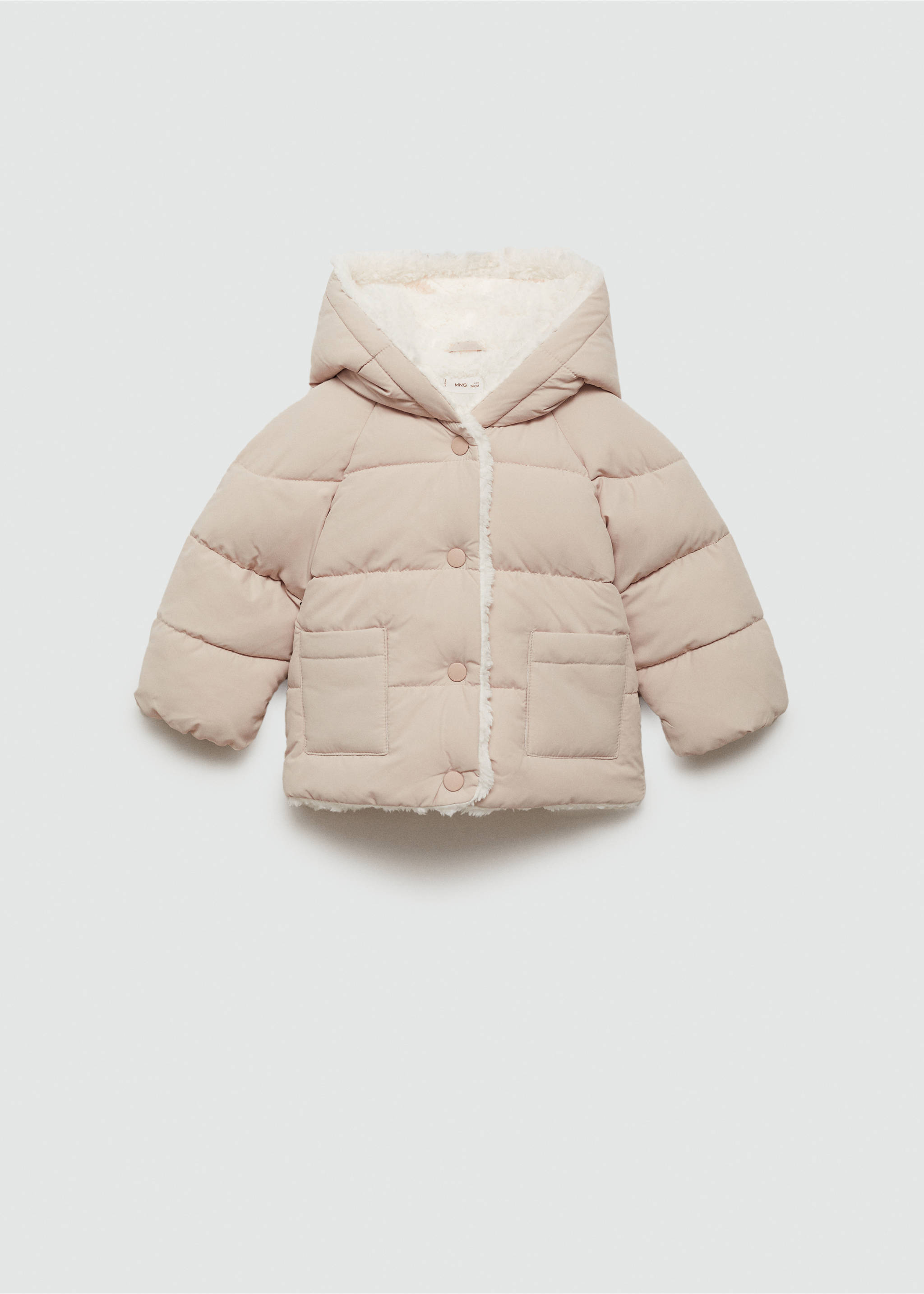 Ears hood puffer coat - Article without model, Beige. Ref: 77054435-00.