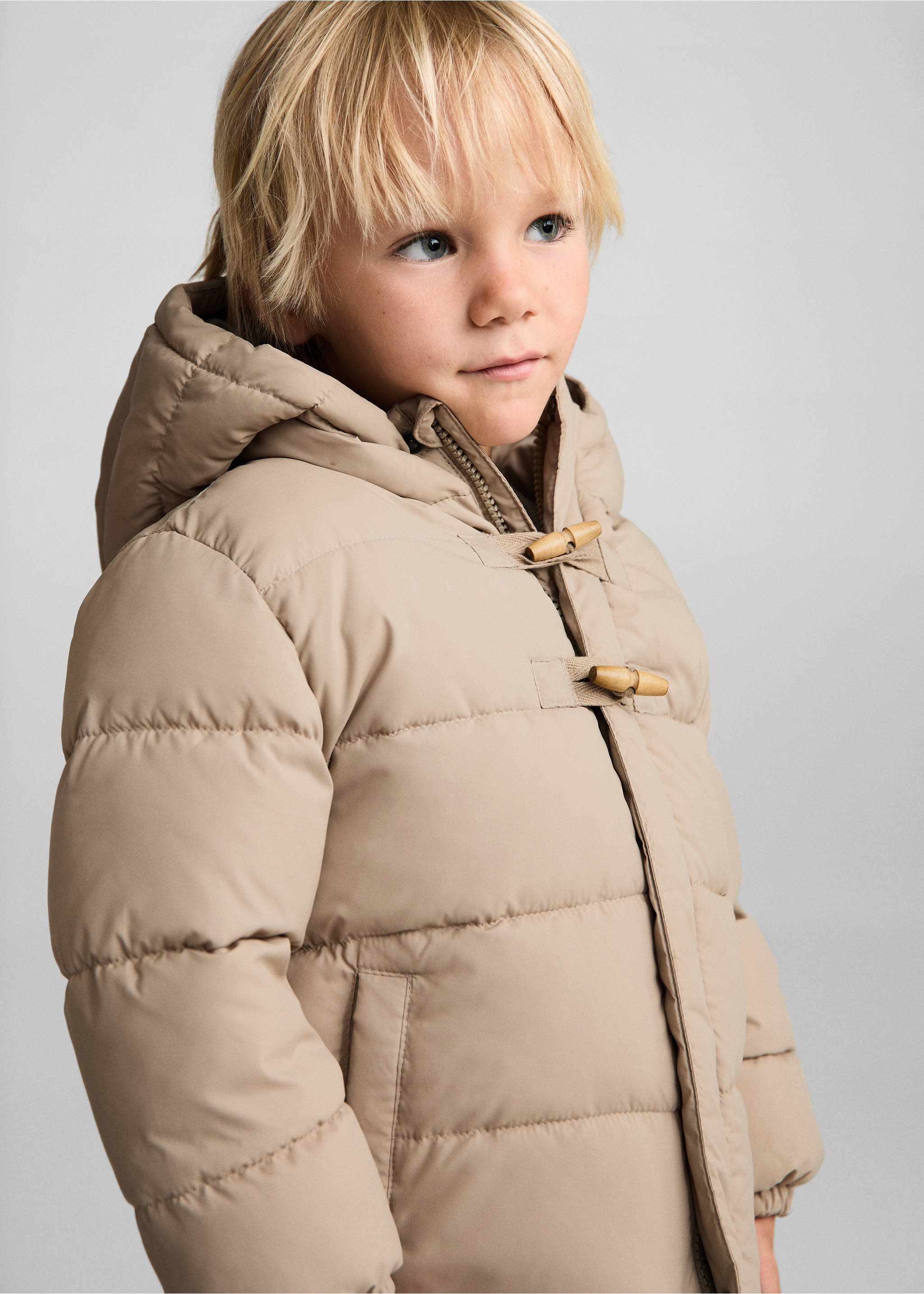 Anorak matelassée imitation mouton retourné - Détail de l'article 1, Vanille. Ref: 77054436-00.