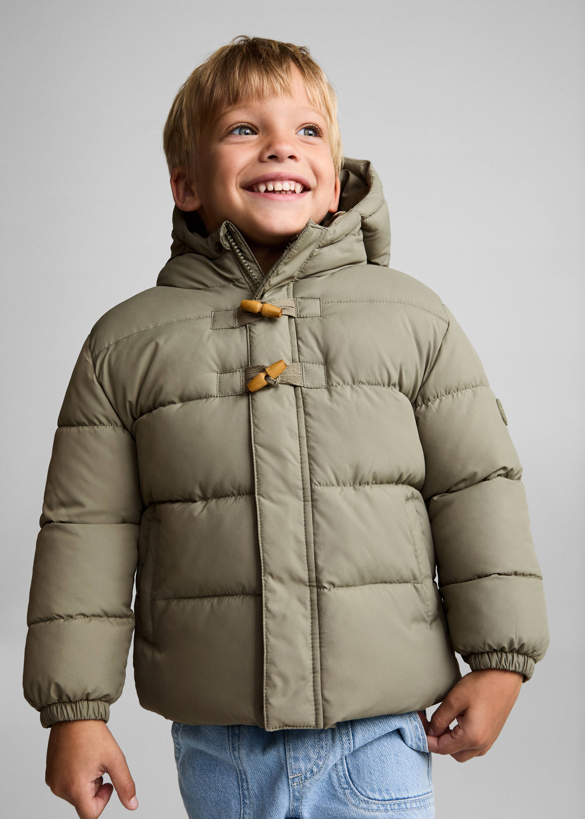 Anorak matelassée imitation mouton retourné - Plan moyen