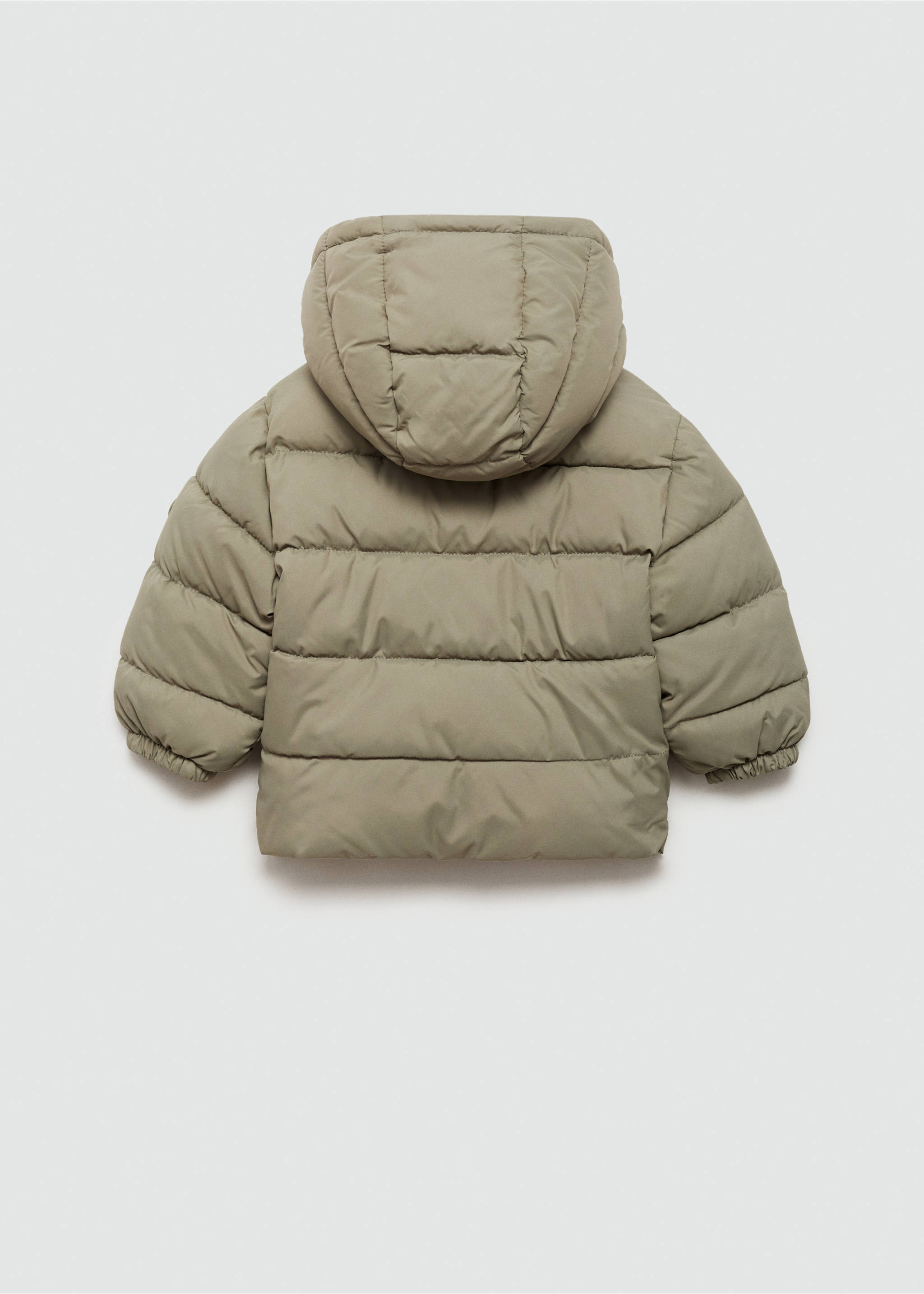 Padded anorak with shearling lining - Reverse of the article, Green. Ref: 77054436-00.
