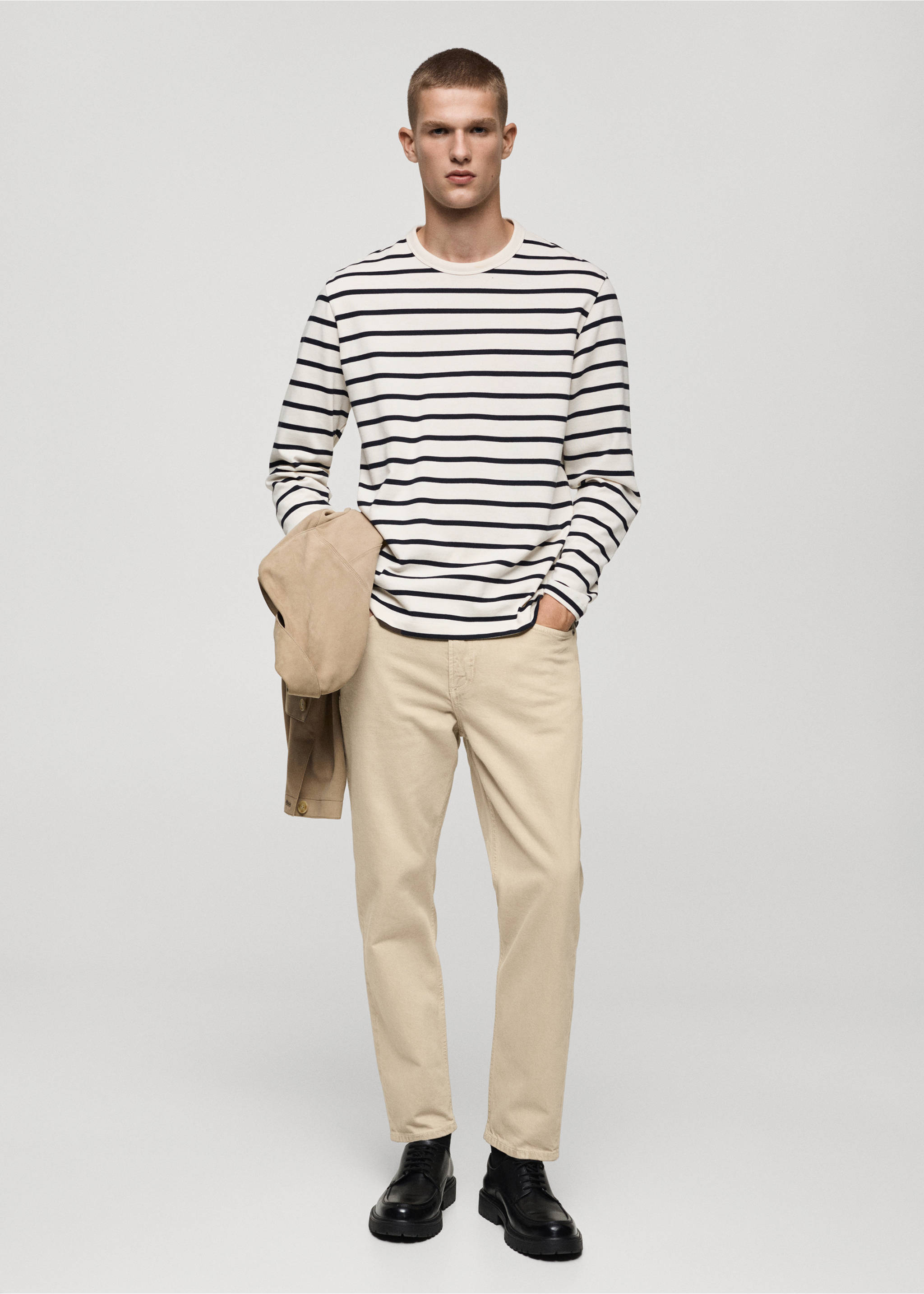 Ben tapered cropped jeans - General plane, Beige. Ref: 77054439-00.