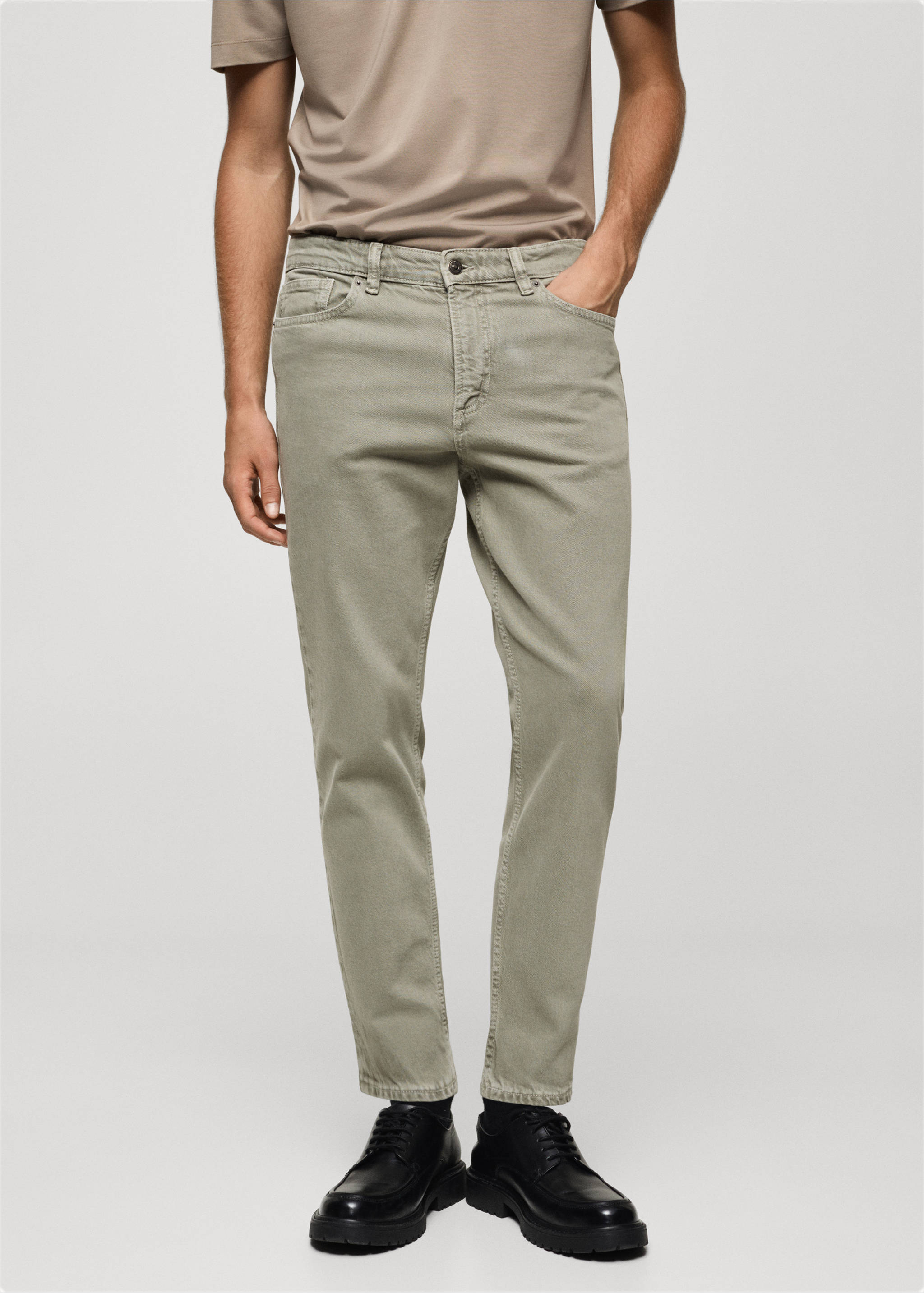 Ben tapered cropped jeans - Medium plane, Pastel Green. Ref: 77054439-00.