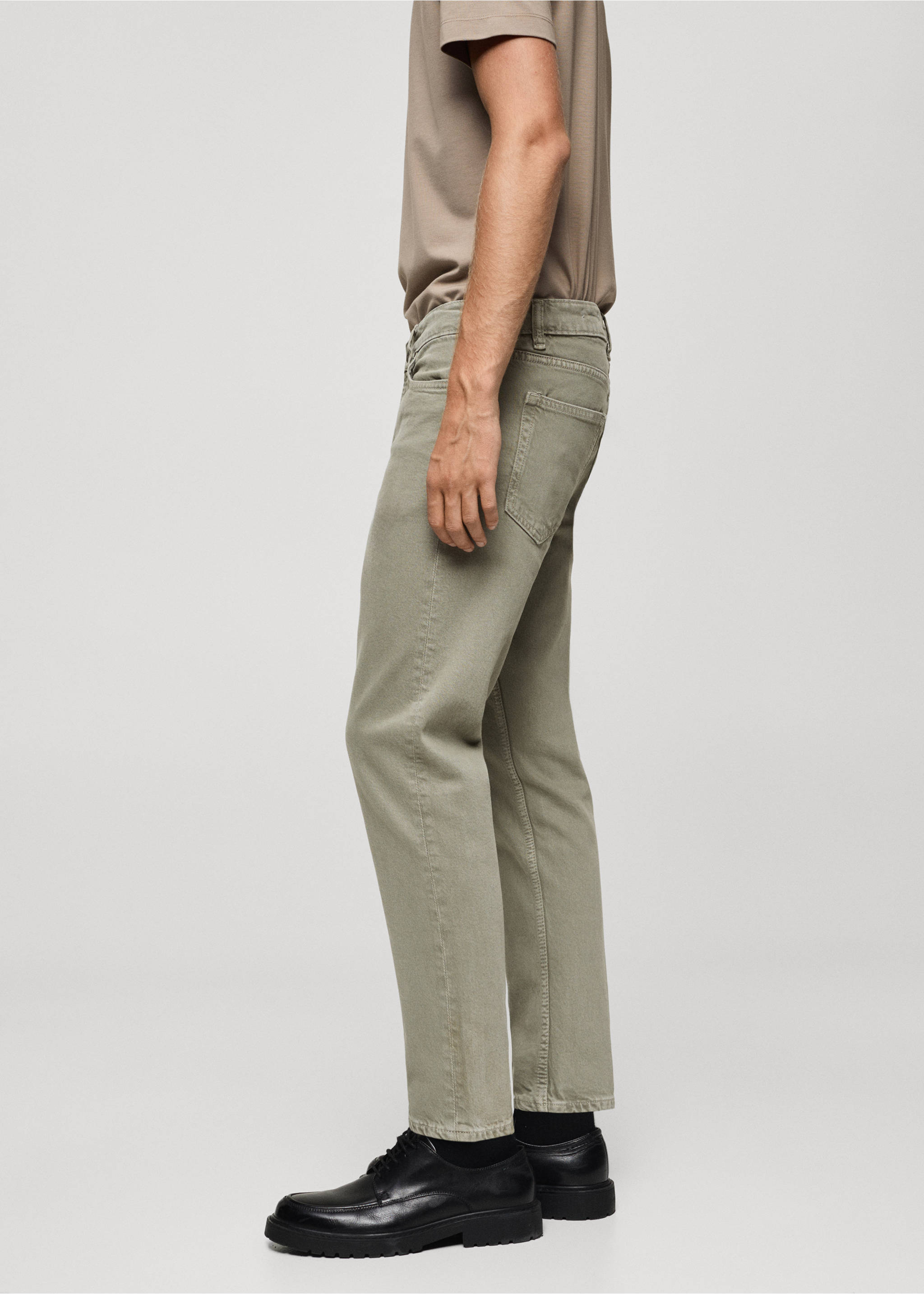 Ben tapered cropped jeans - Details of the article 2, Pastel Green. Ref: 77054439-00.