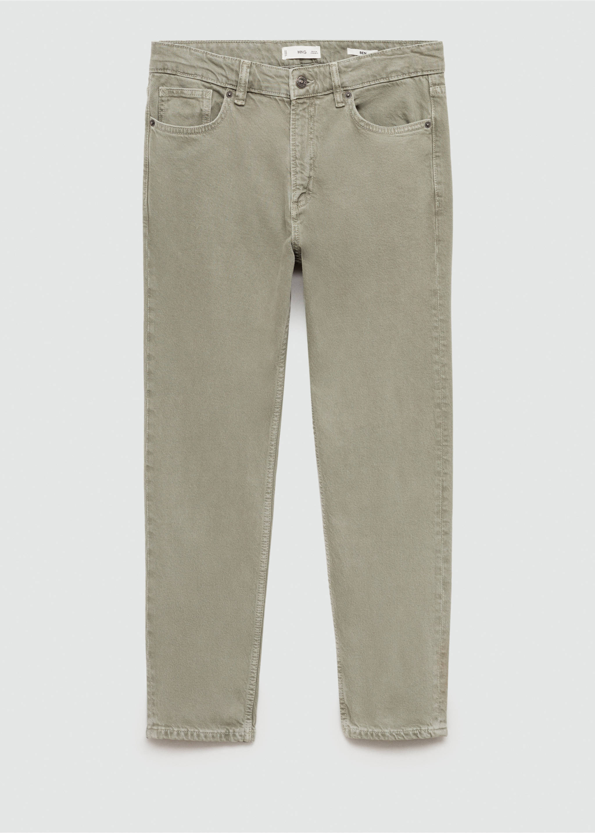 Ben tapered cropped jeans - Article without model, Pastel Green. Ref: 77054439-00.