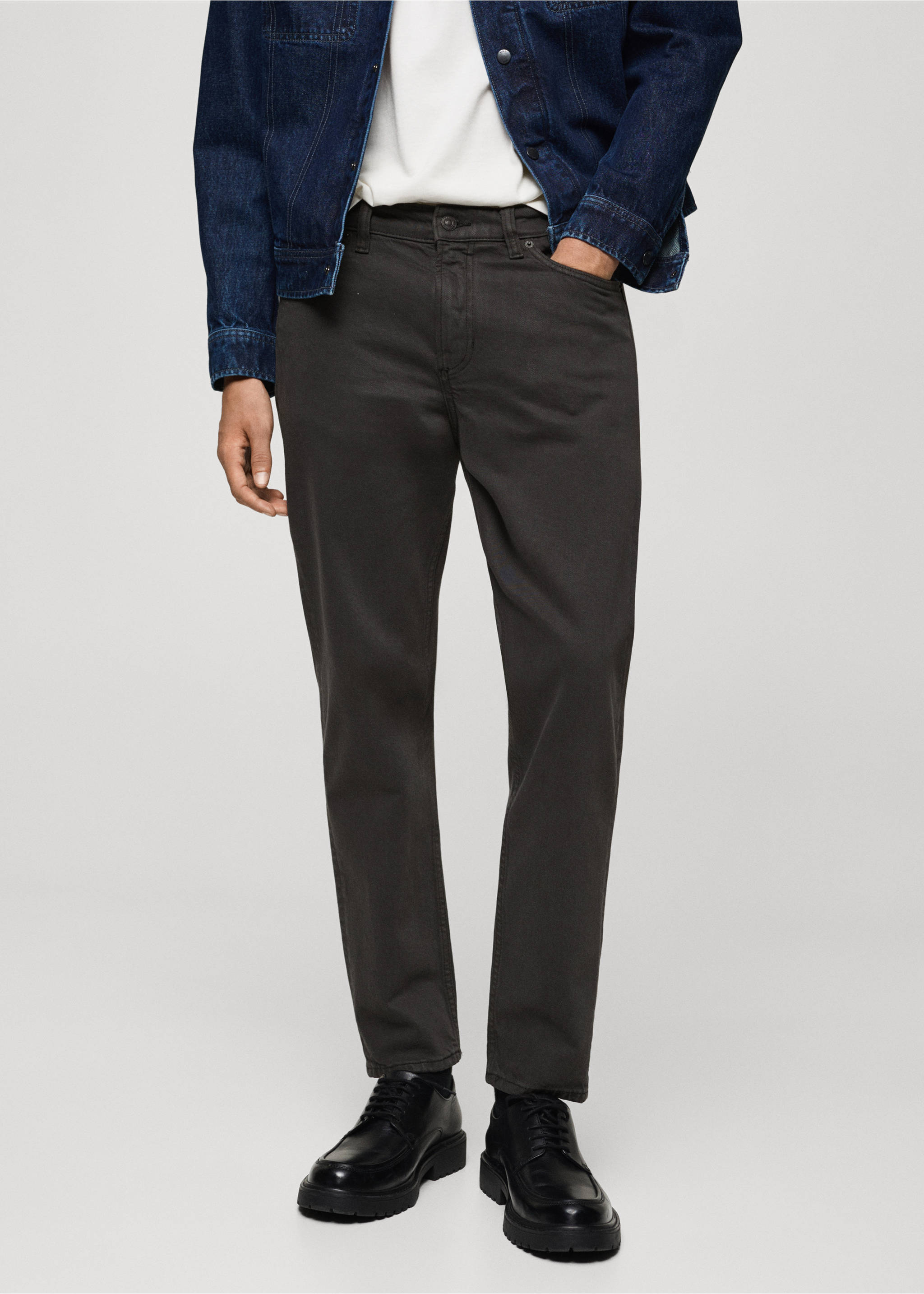 Ben tapered cropped jeans - Medium plane, Charcoal. Ref: 77054439-00.