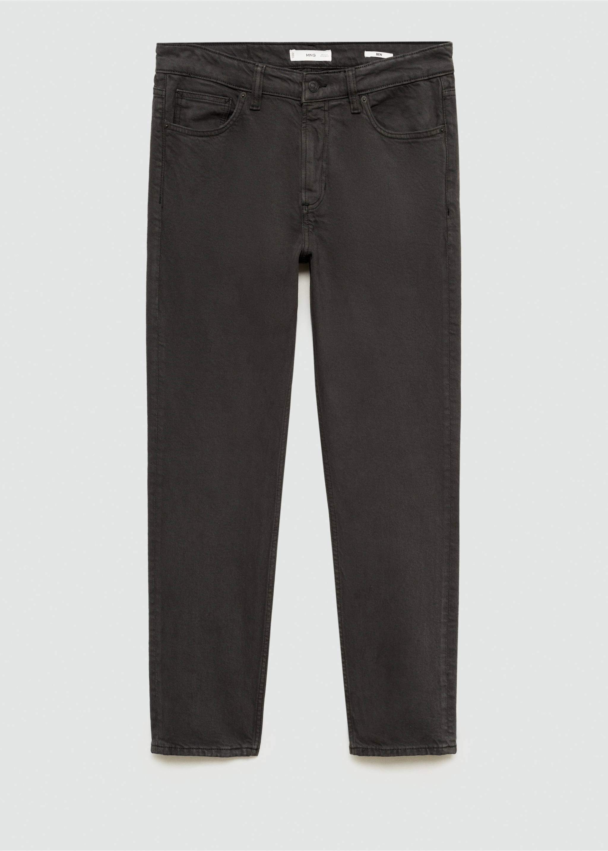 Blugi Ben tapered cropped - Articol fără model, Cărbune. Ref: 77054439-00.
