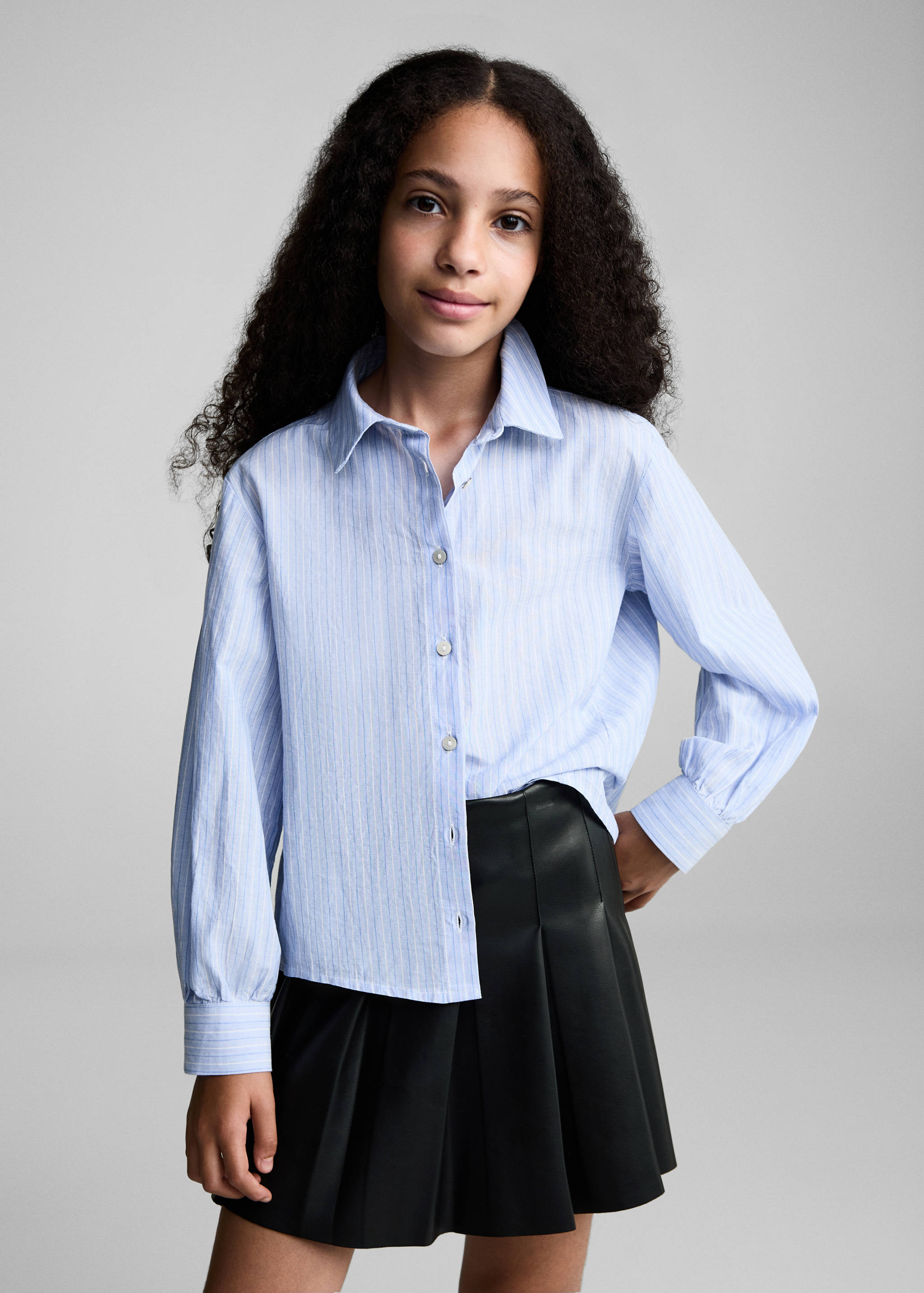 Faux-leather pleated mini-skirt - Medium plane