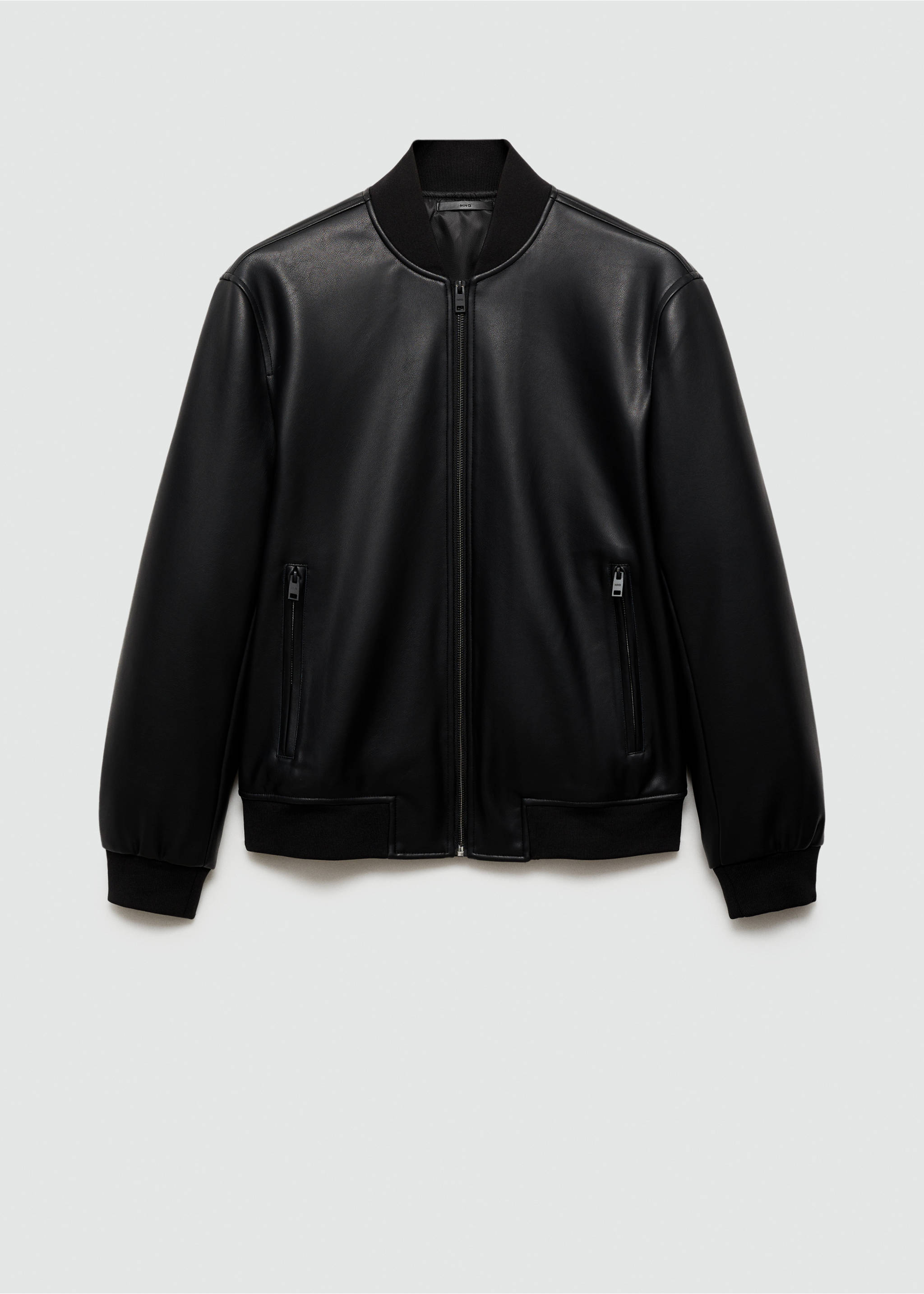 Bomberjacke mit Leder-Effekt - Artikel ohne Model, Schwarz. Ref: 77054446-00.