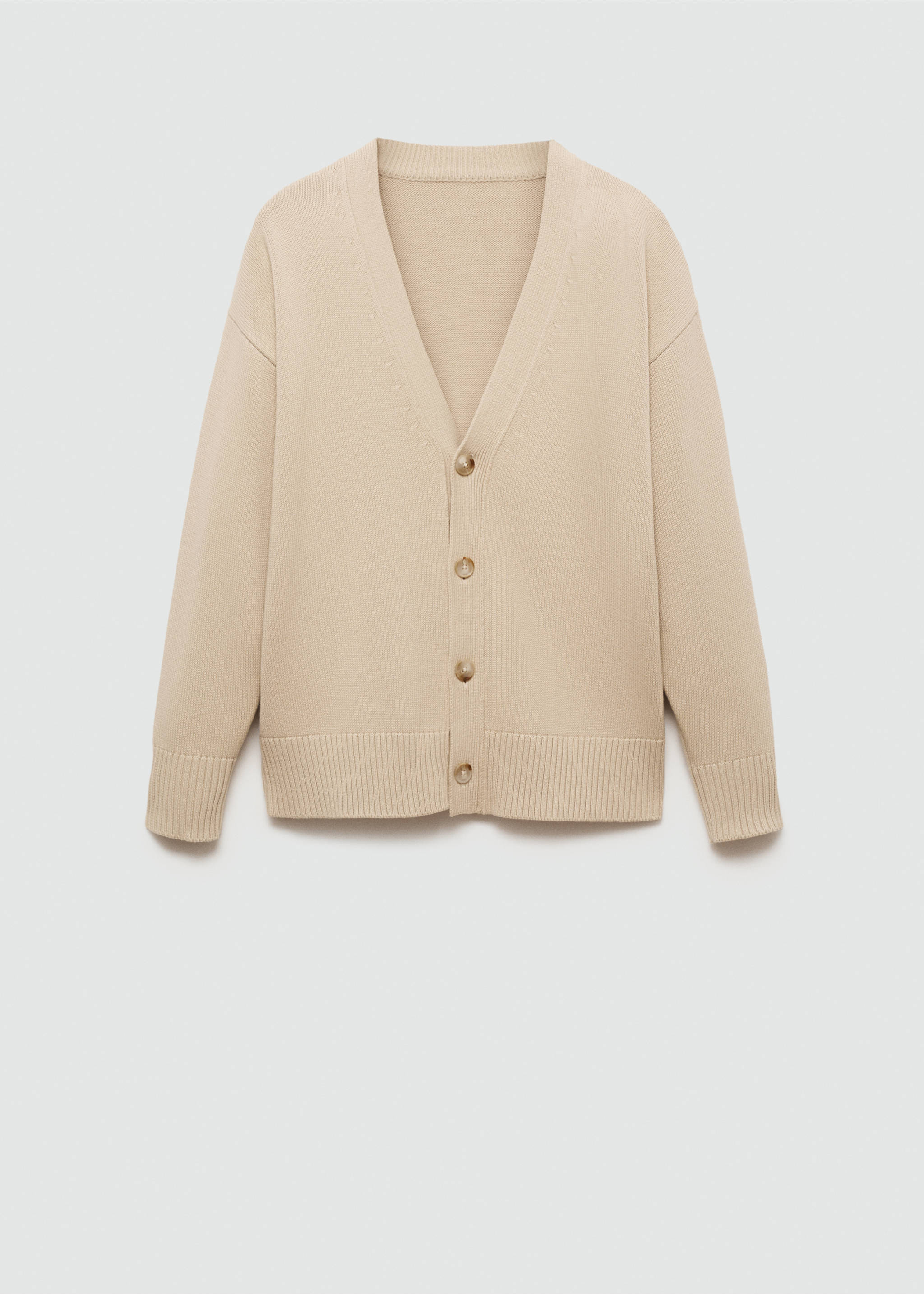 Strickcardigan aus Baumwolle mit Knöpfen - Artikel ohne Model, Hellgrau/Pastellgrau. Ref: 77054449-00.