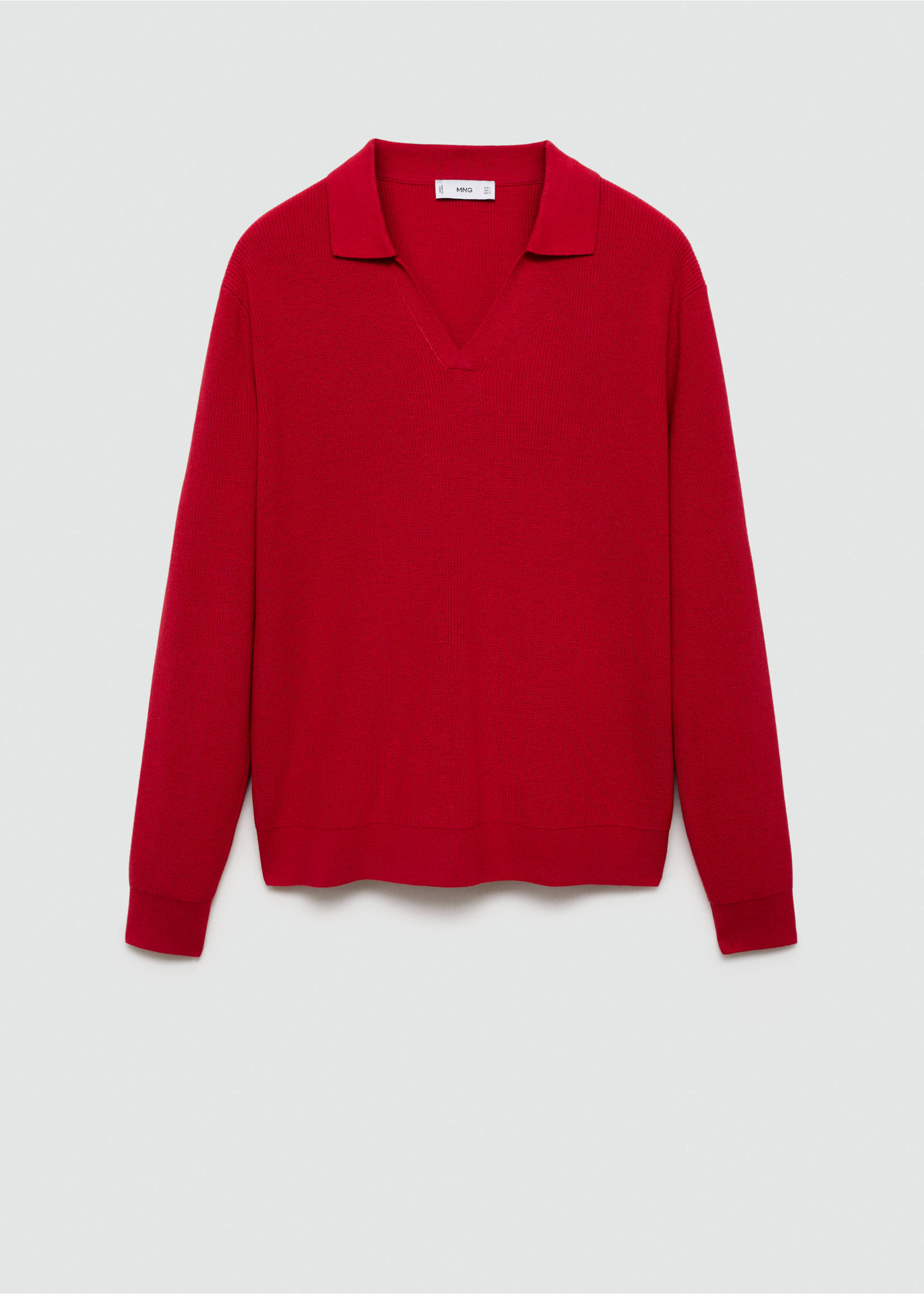 Knitted polo-neck sweater - Article without model, Red. Ref: 77054451-00.