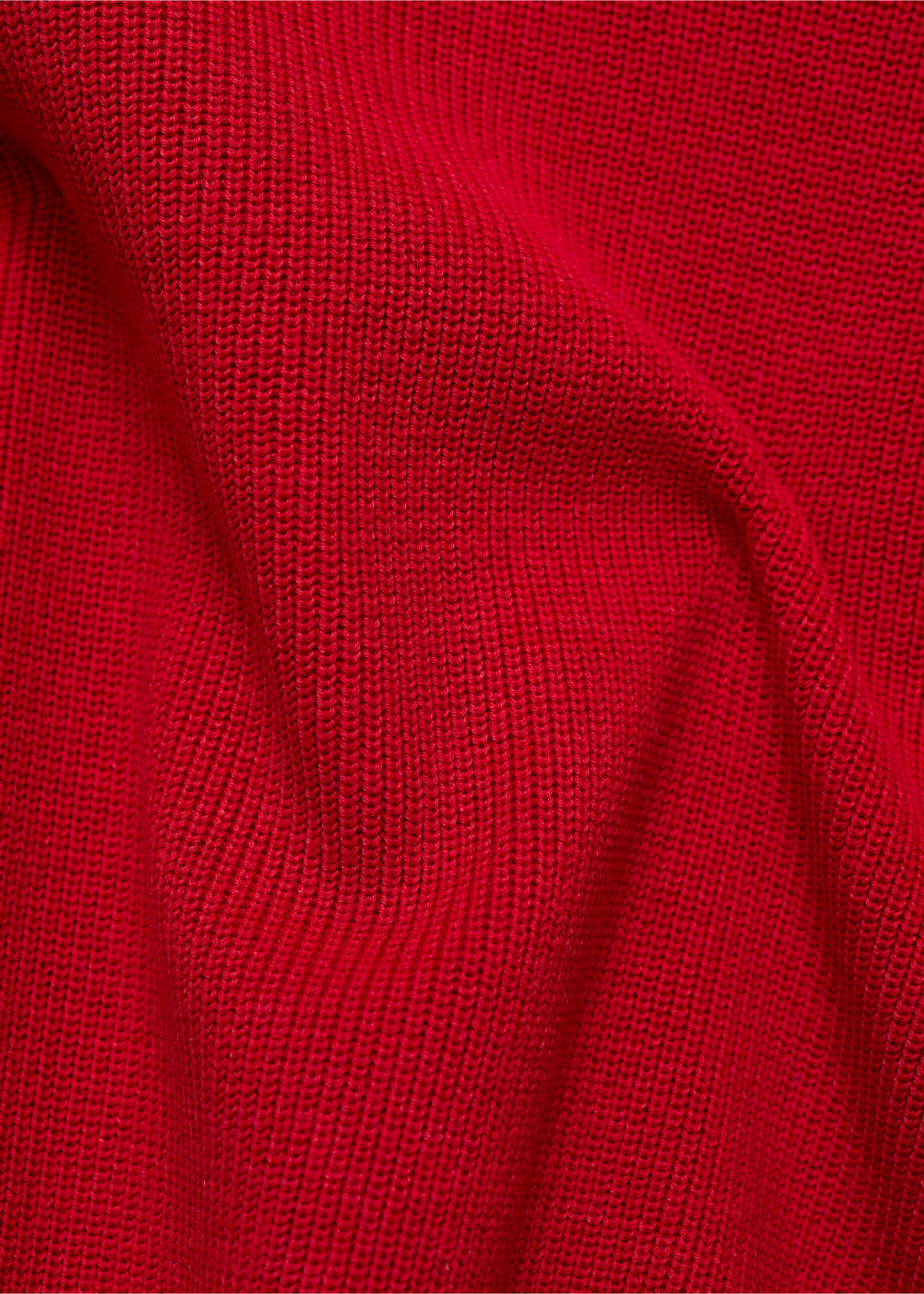 Knitted polo-neck sweater - Details of the article 0, Red. Ref: 77054451-00.