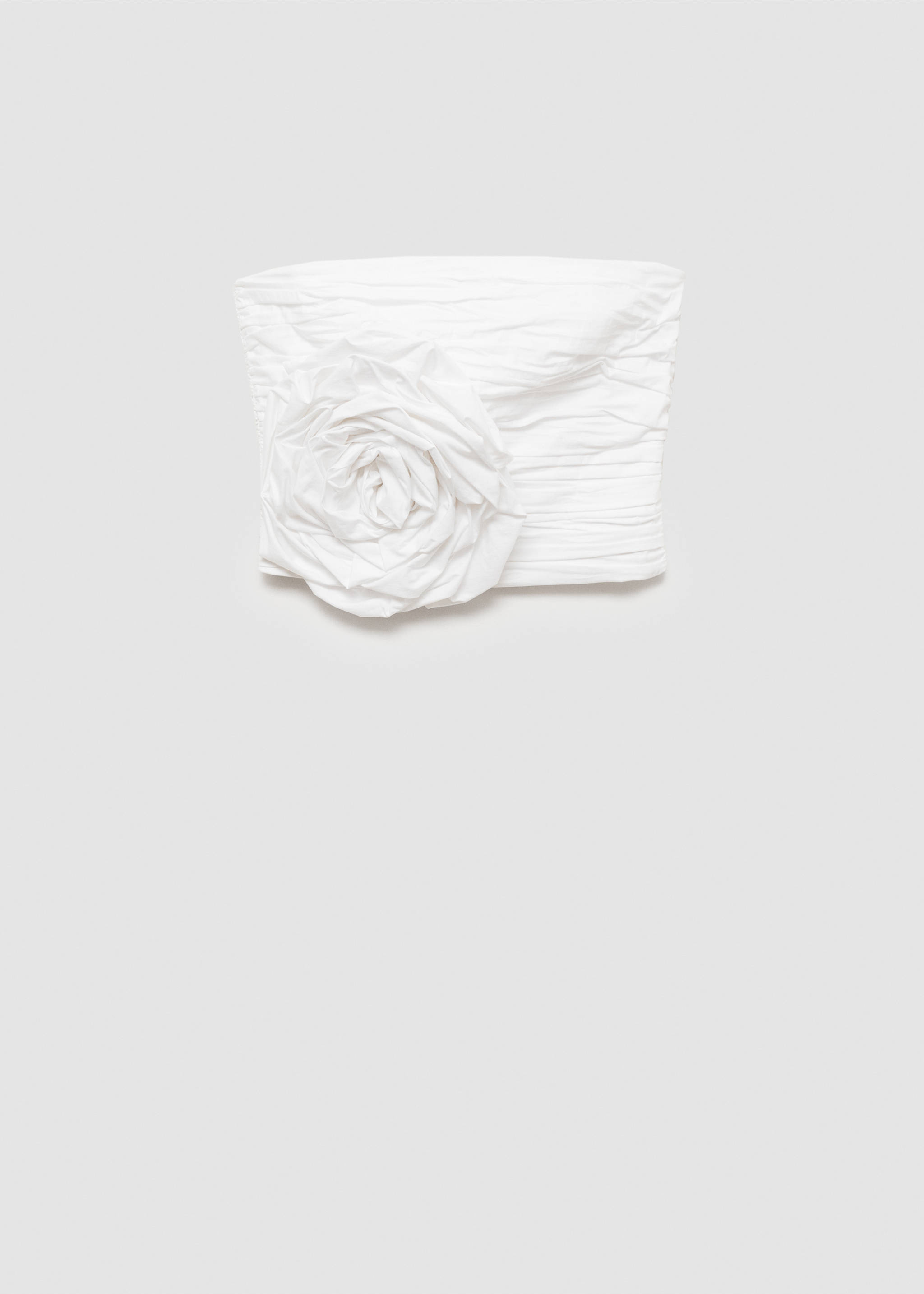 Maxi-flower ruched top - Article without model, Off White. Ref: 77054454-00.