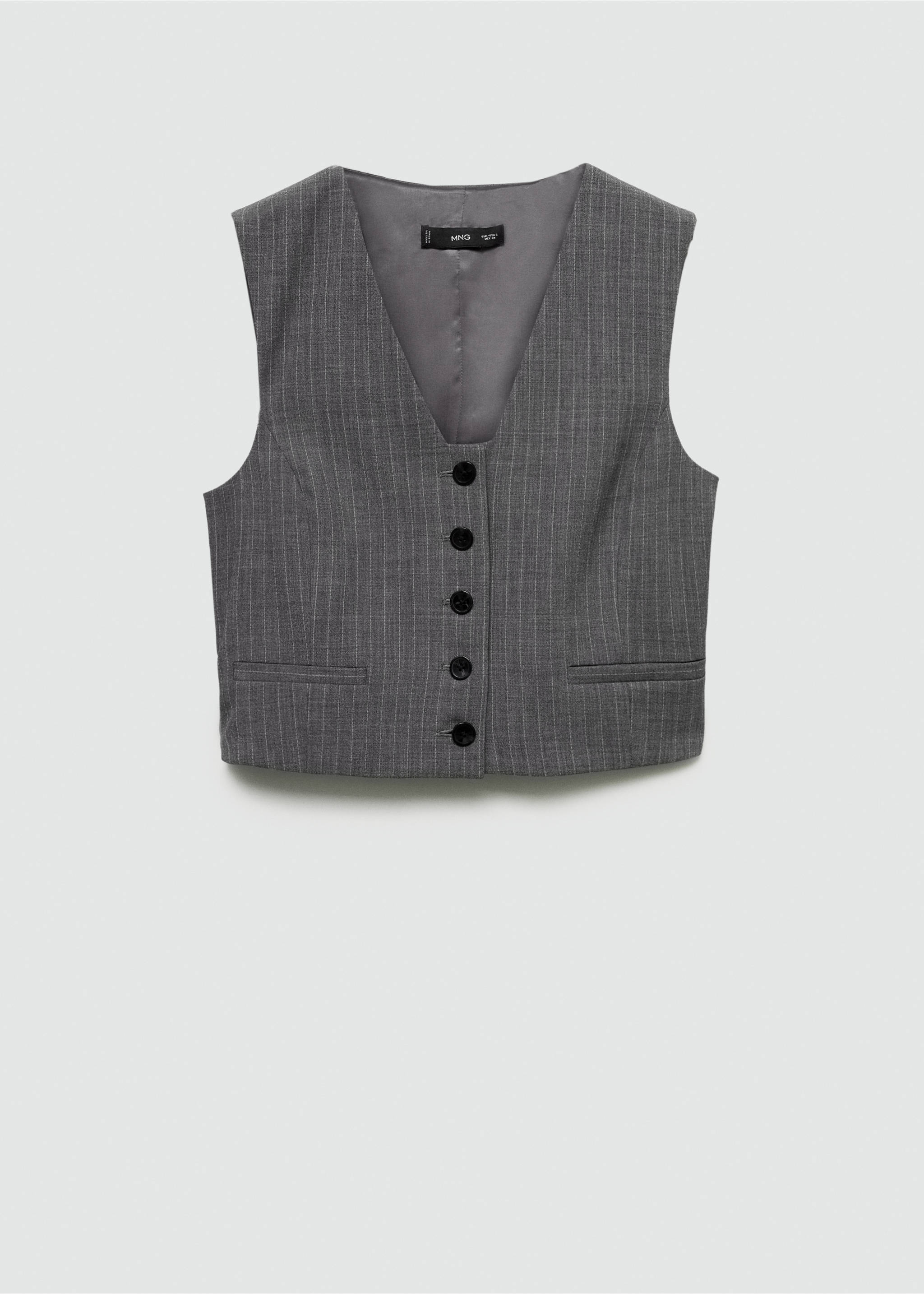 Pinstriped suit vest - Article without model, Grey. Ref: 77054766-00.