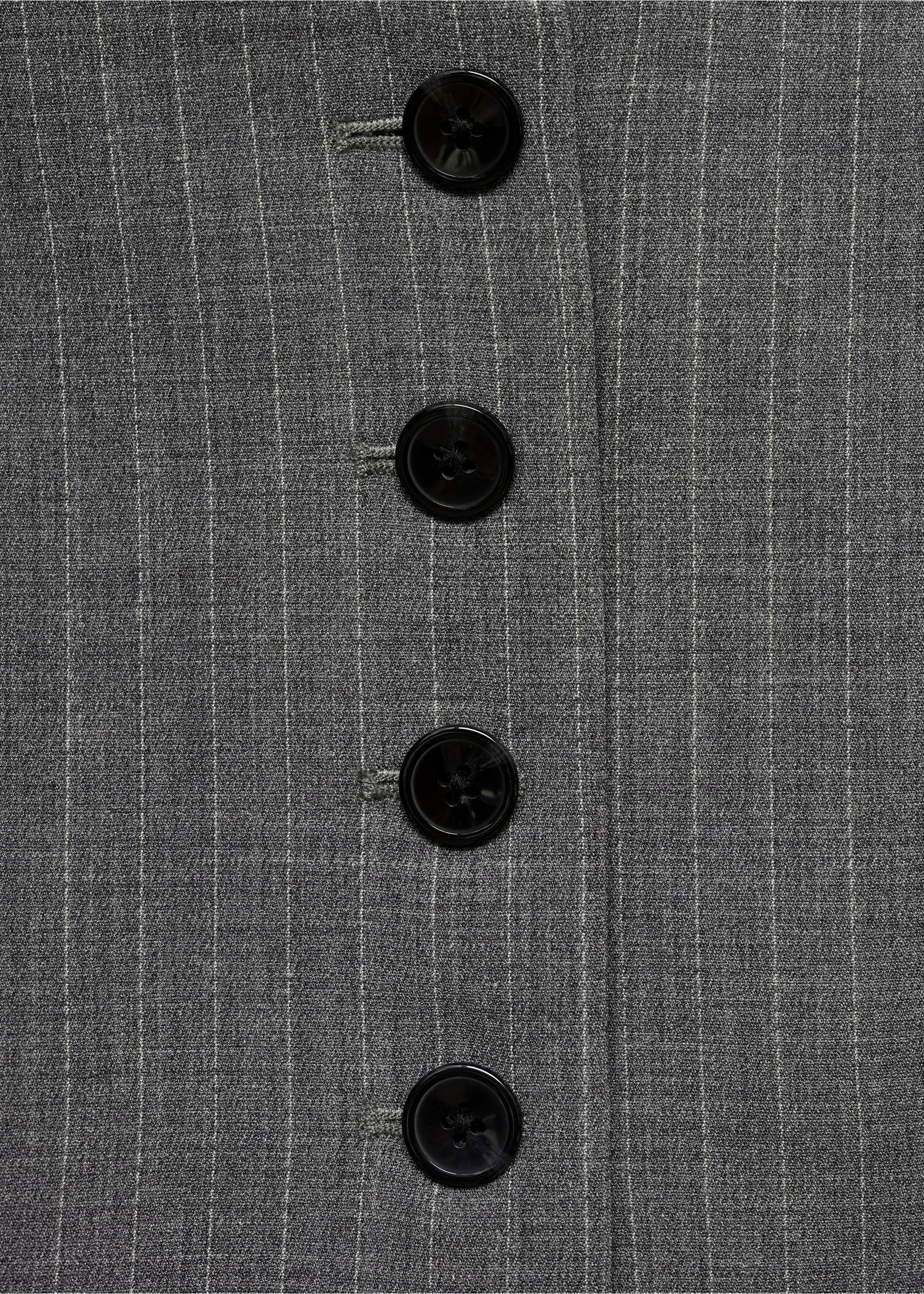 Pinstriped suit vest - Details of the article 8, Grey. Ref: 77054766-00.