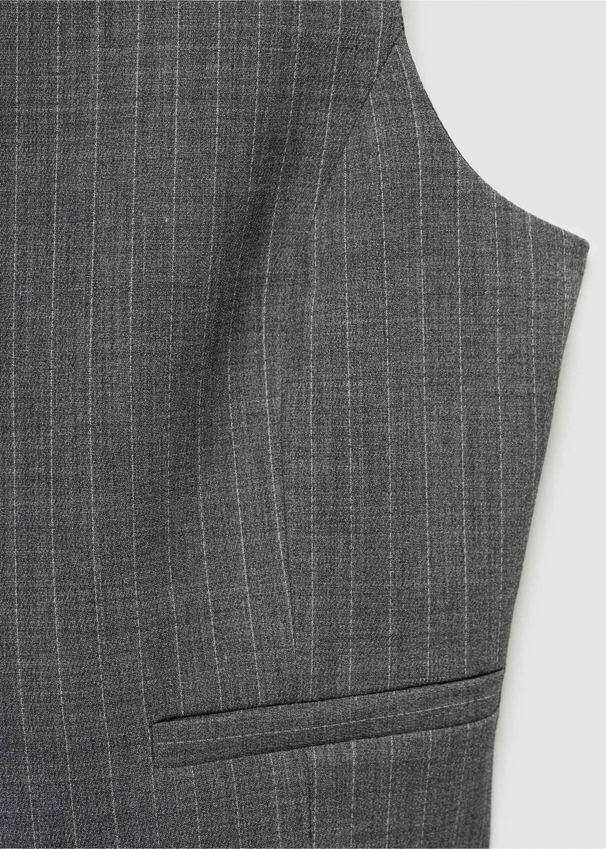 Pinstriped suit vest - Details of the article 0, Grey. Ref: 77054766-00.