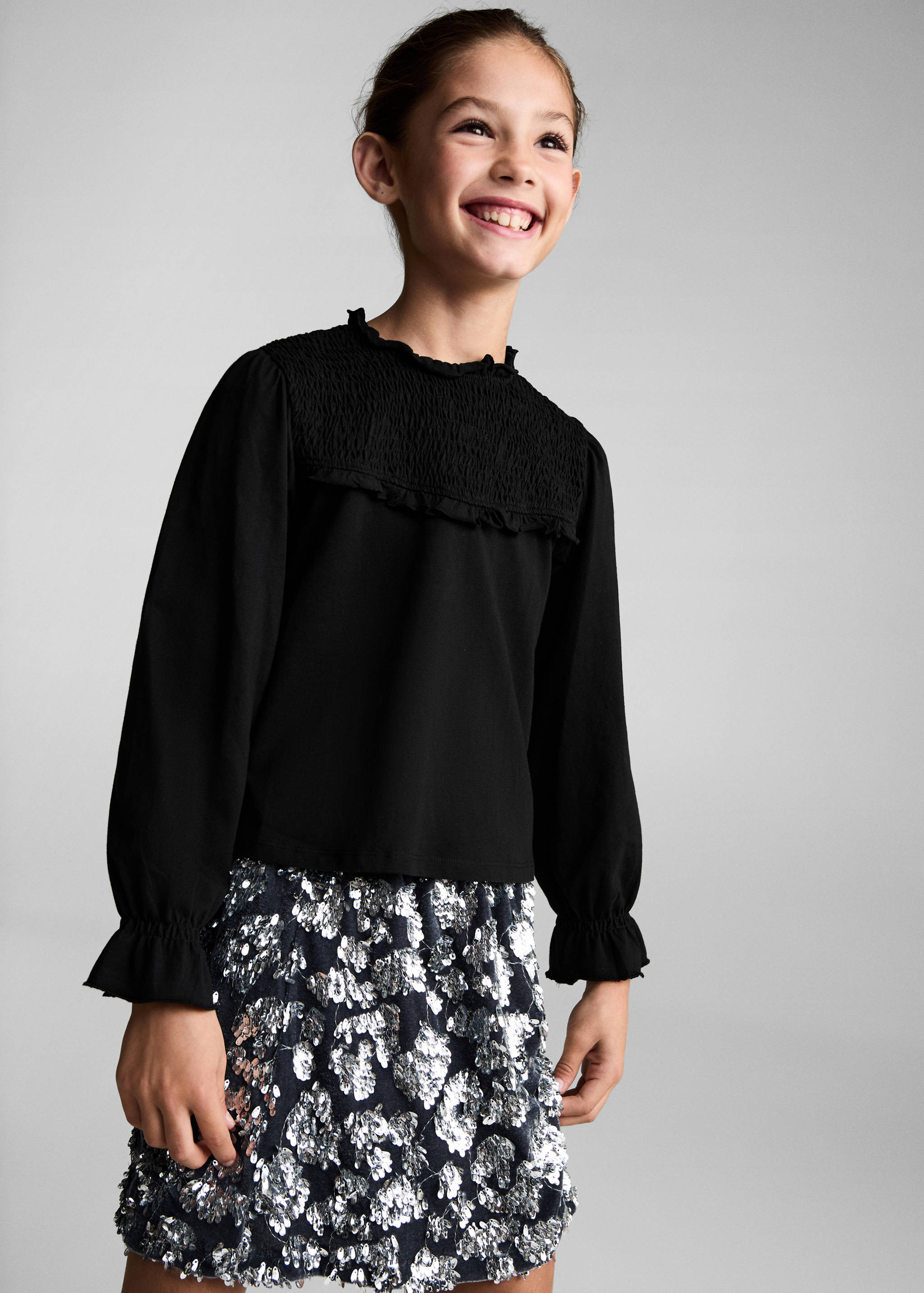 T-shirt with gathered details - Medium plane