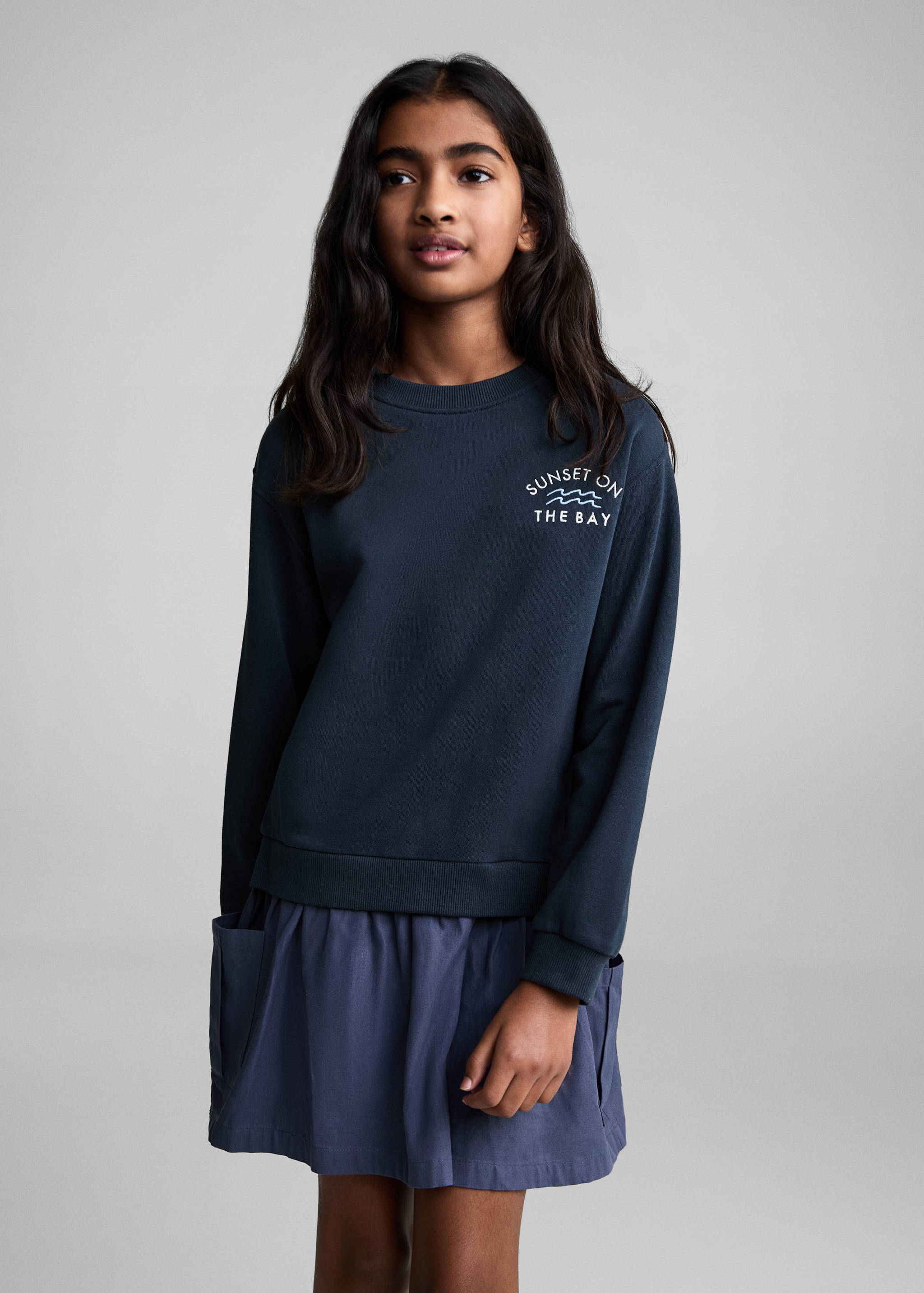 Embroidered sweatshirt dress - Medium plane