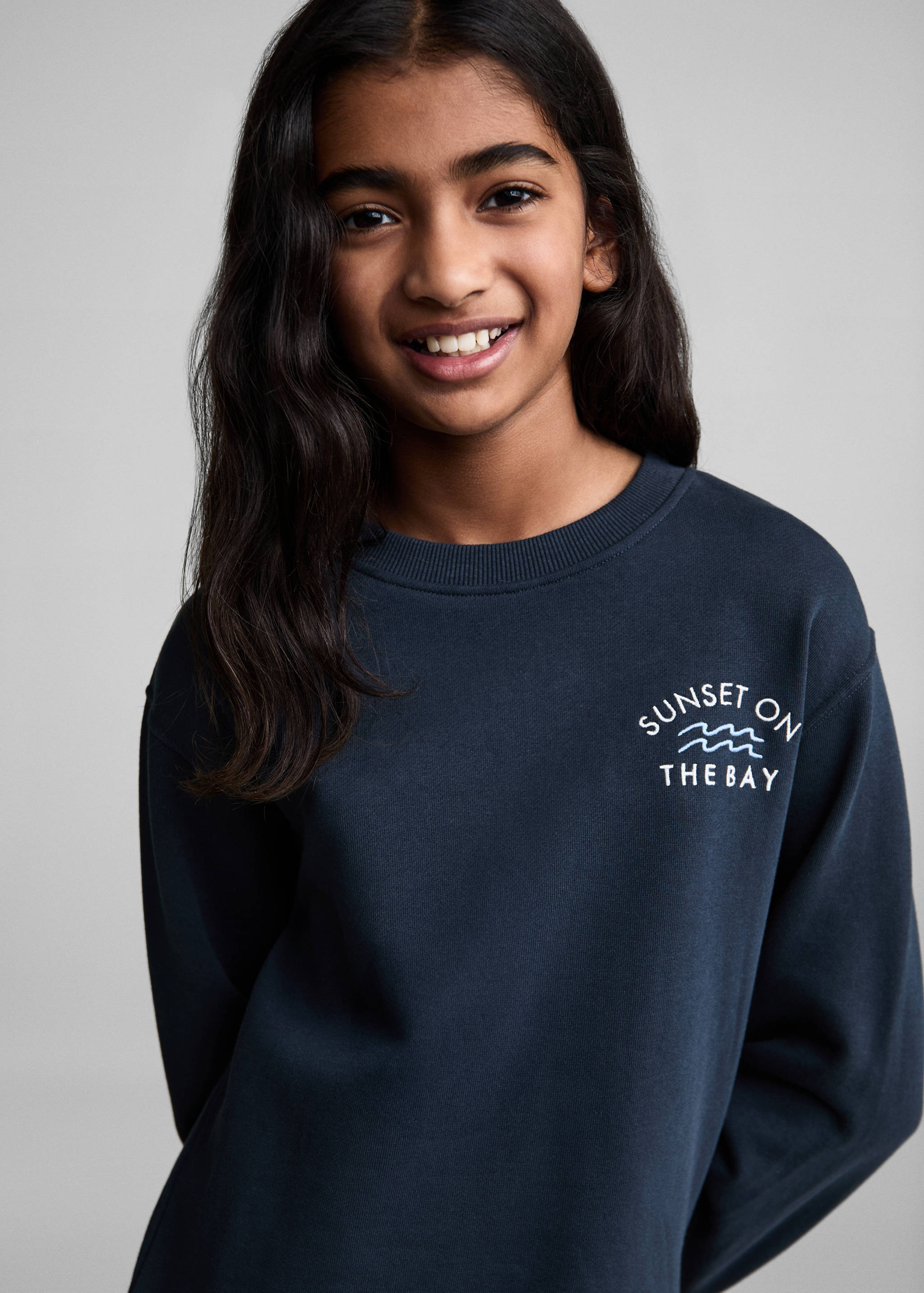 Embroidered sweatshirt dress - Details of the article 1