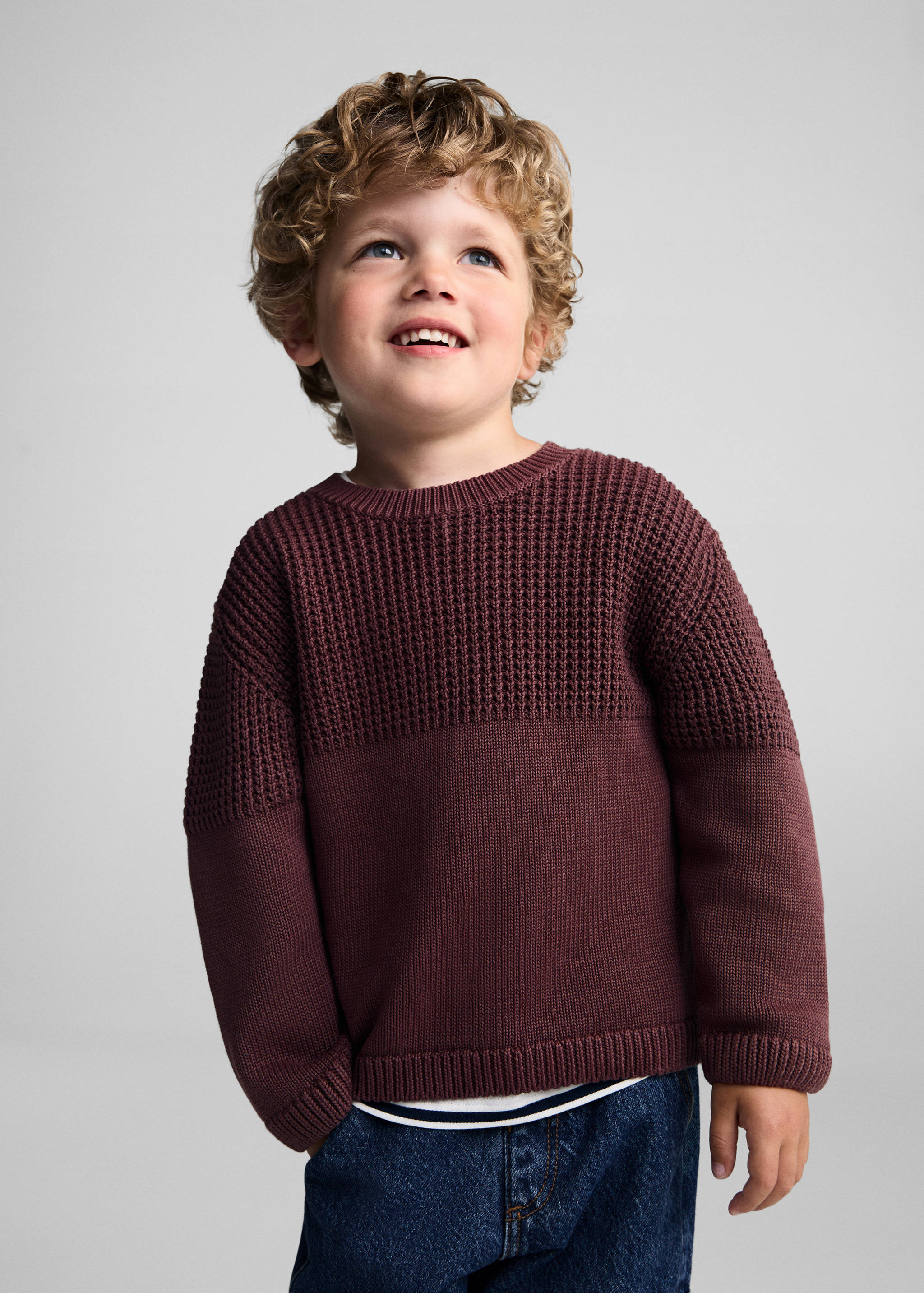 Pull-over combiné maille - Plan moyen