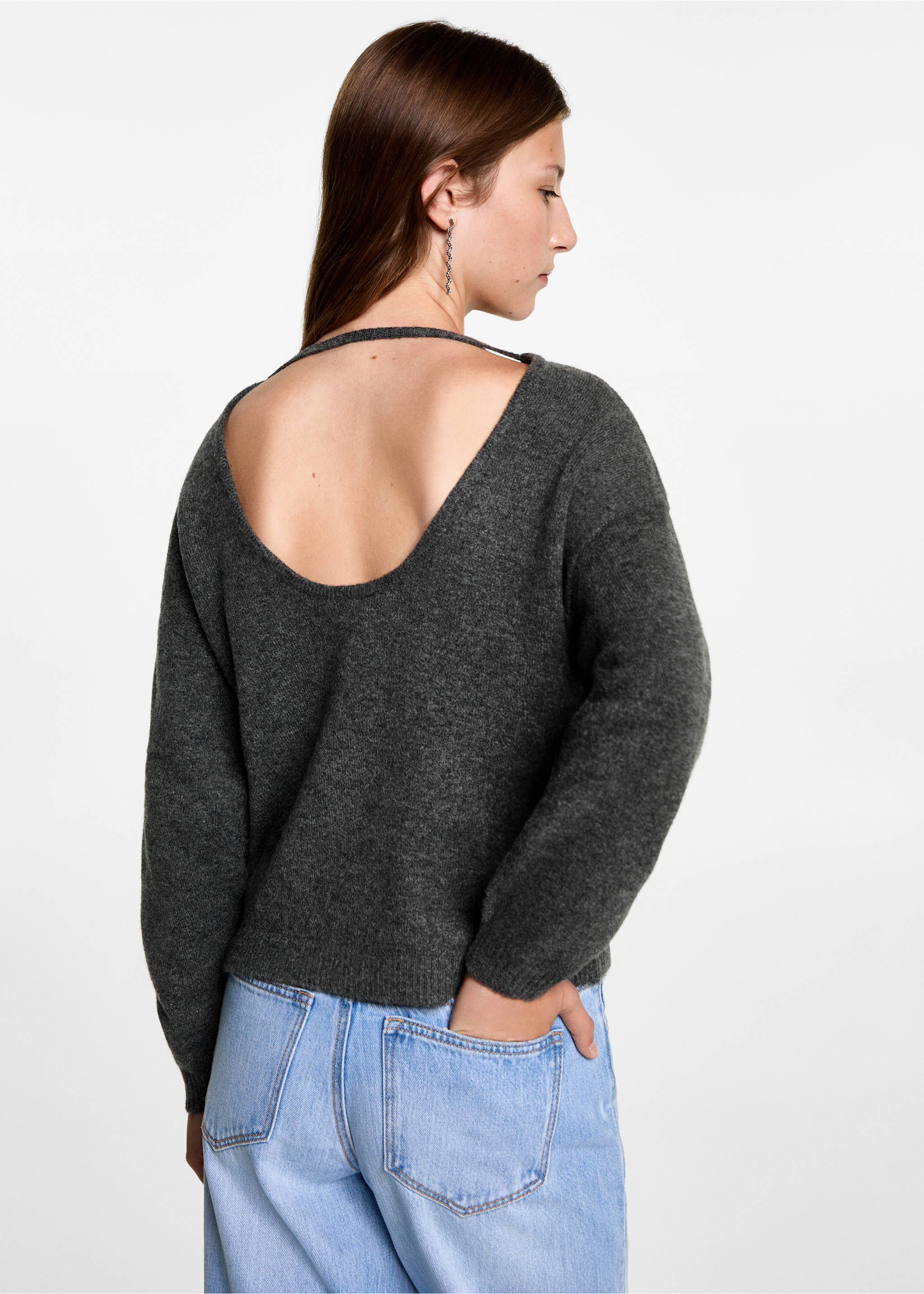 Jersey abertura posterior - Reverso del artículo, Gris. Ref: 77054782-00.