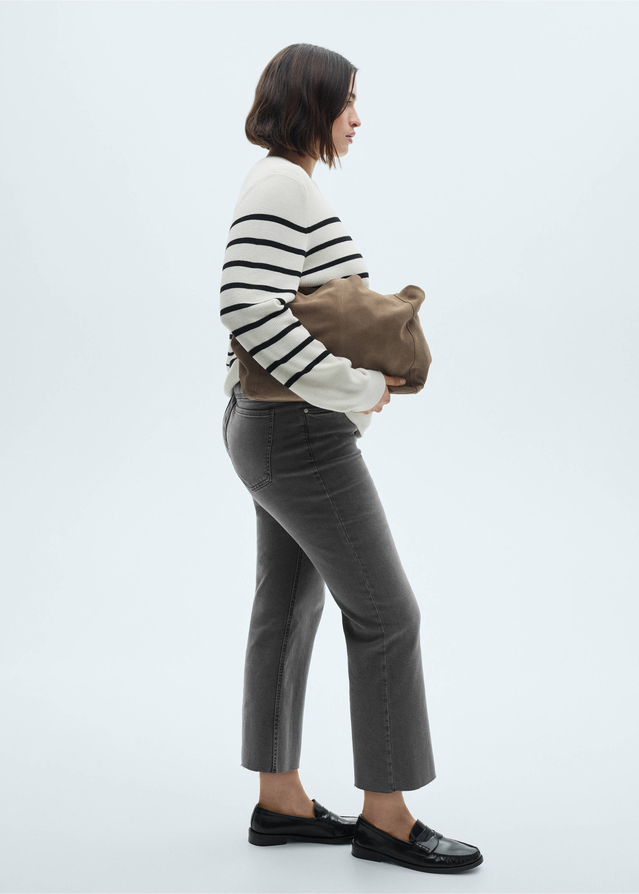 Jean Sienna flare crop - Détail de l'article 3, Gris denim. Ref: 77054785-00.