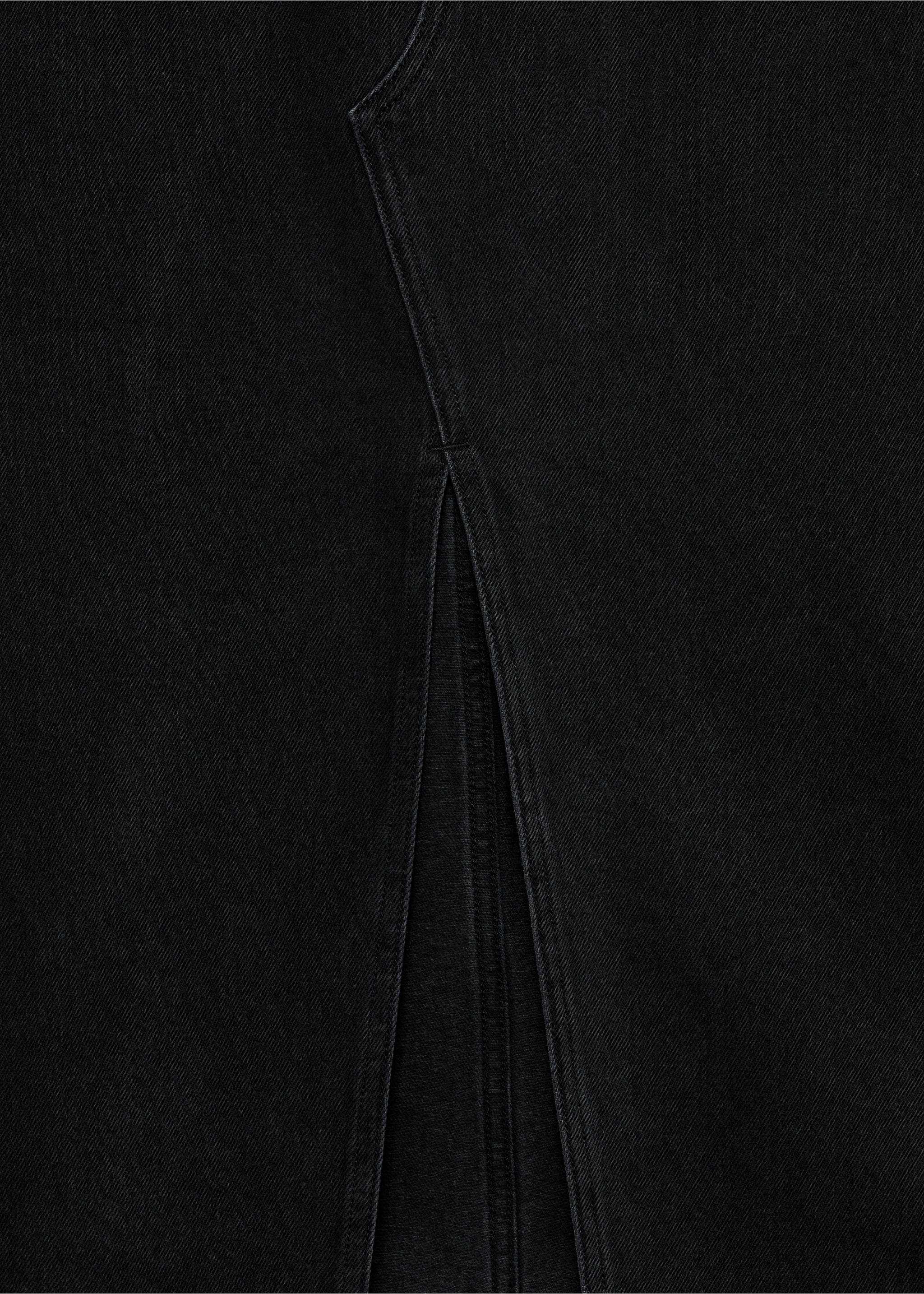 Denim midi-skirt - Details of the article 8, Black denim. Ref: 77054786-00.