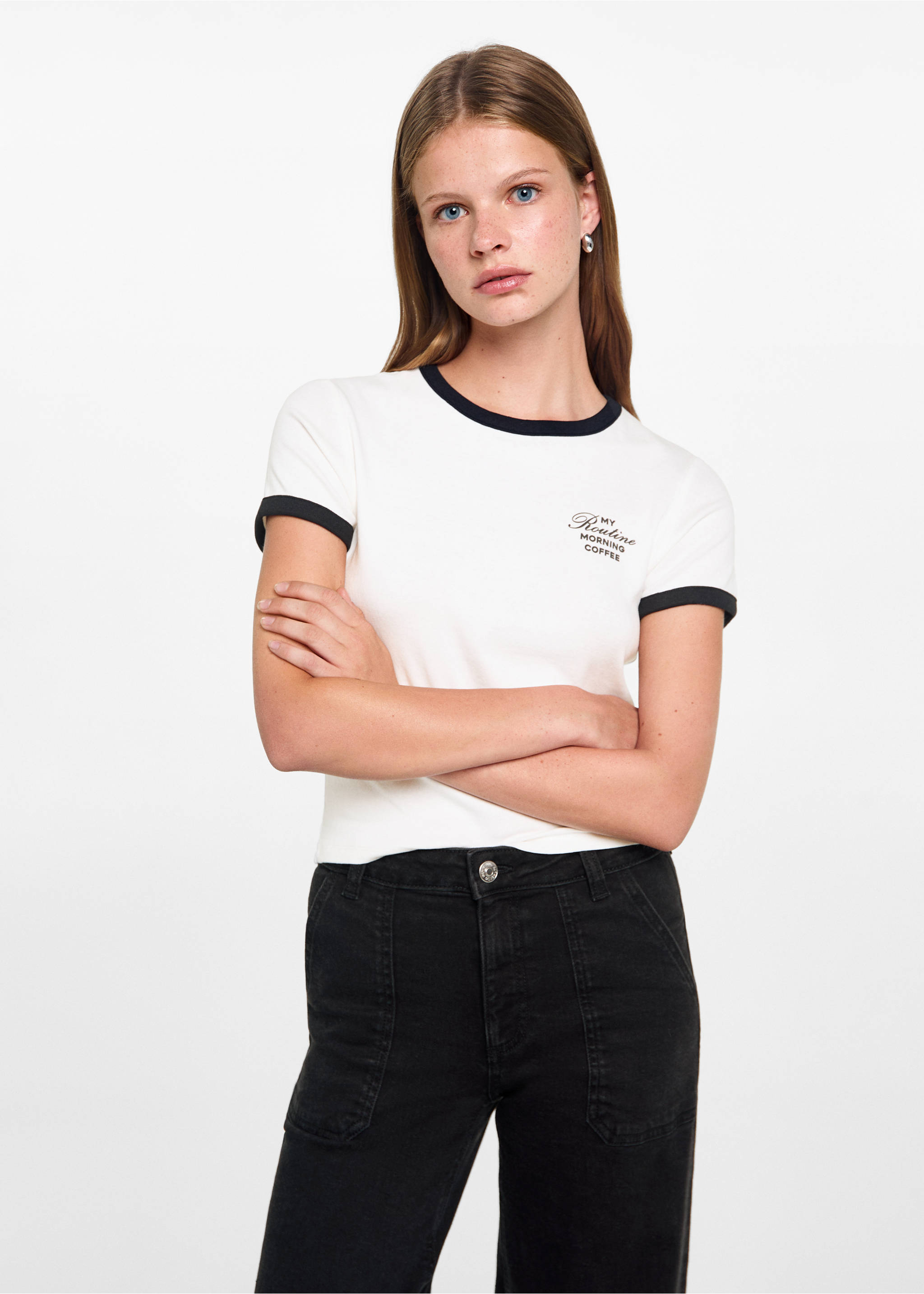 Culotte pants with pockets - Medium plane, Black denim. Ref: 77054789-00.