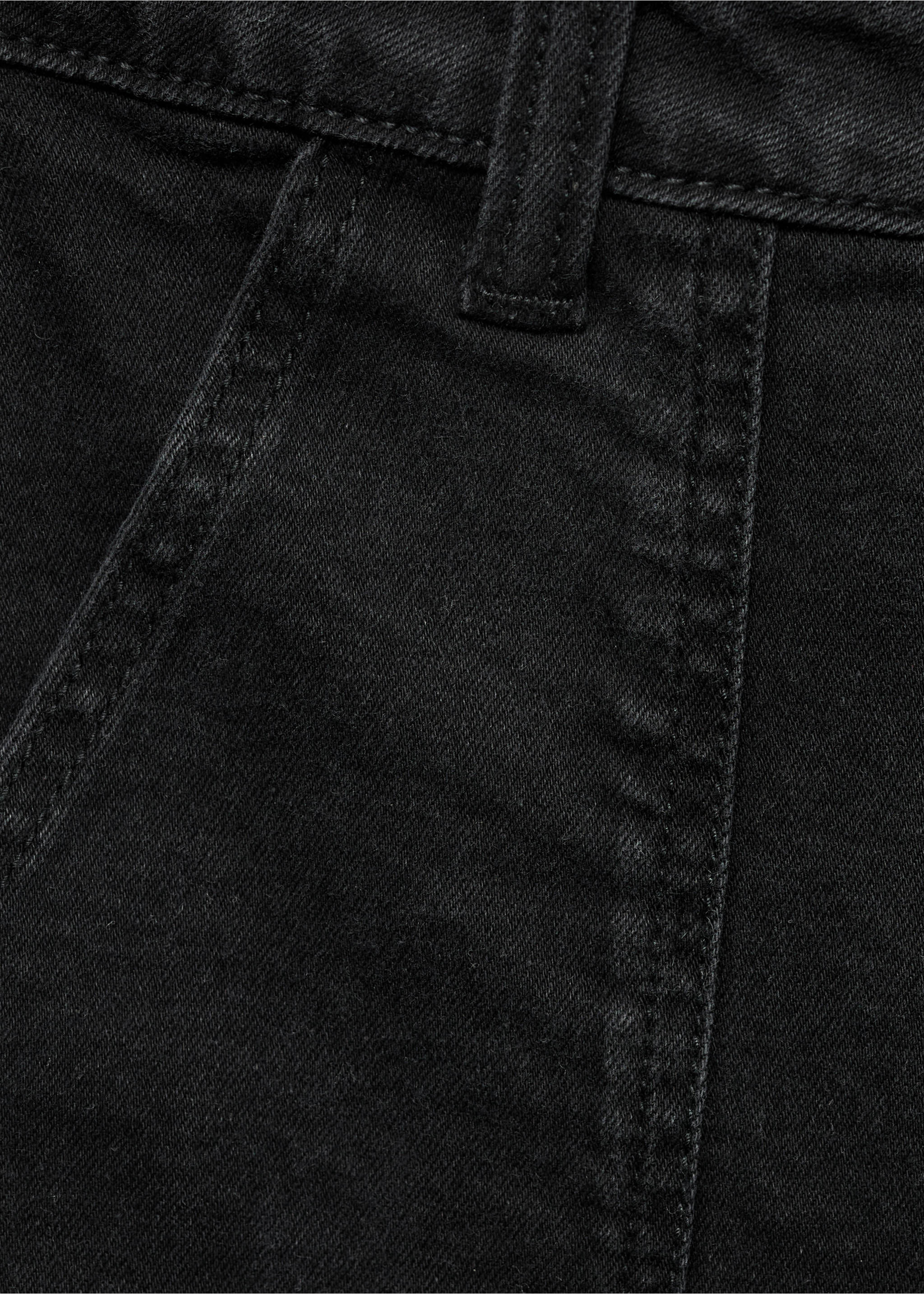 Culotte pants with pockets - Details of the article 8, Black denim. Ref: 77054789-00.