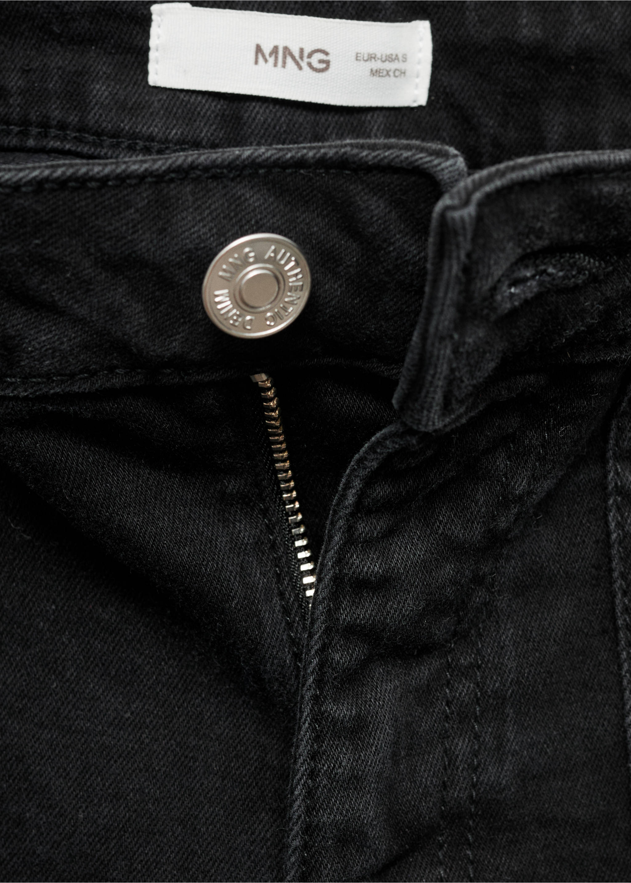 Culotte pants with pockets - Details of the article 0, Black denim. Ref: 77054789-00.