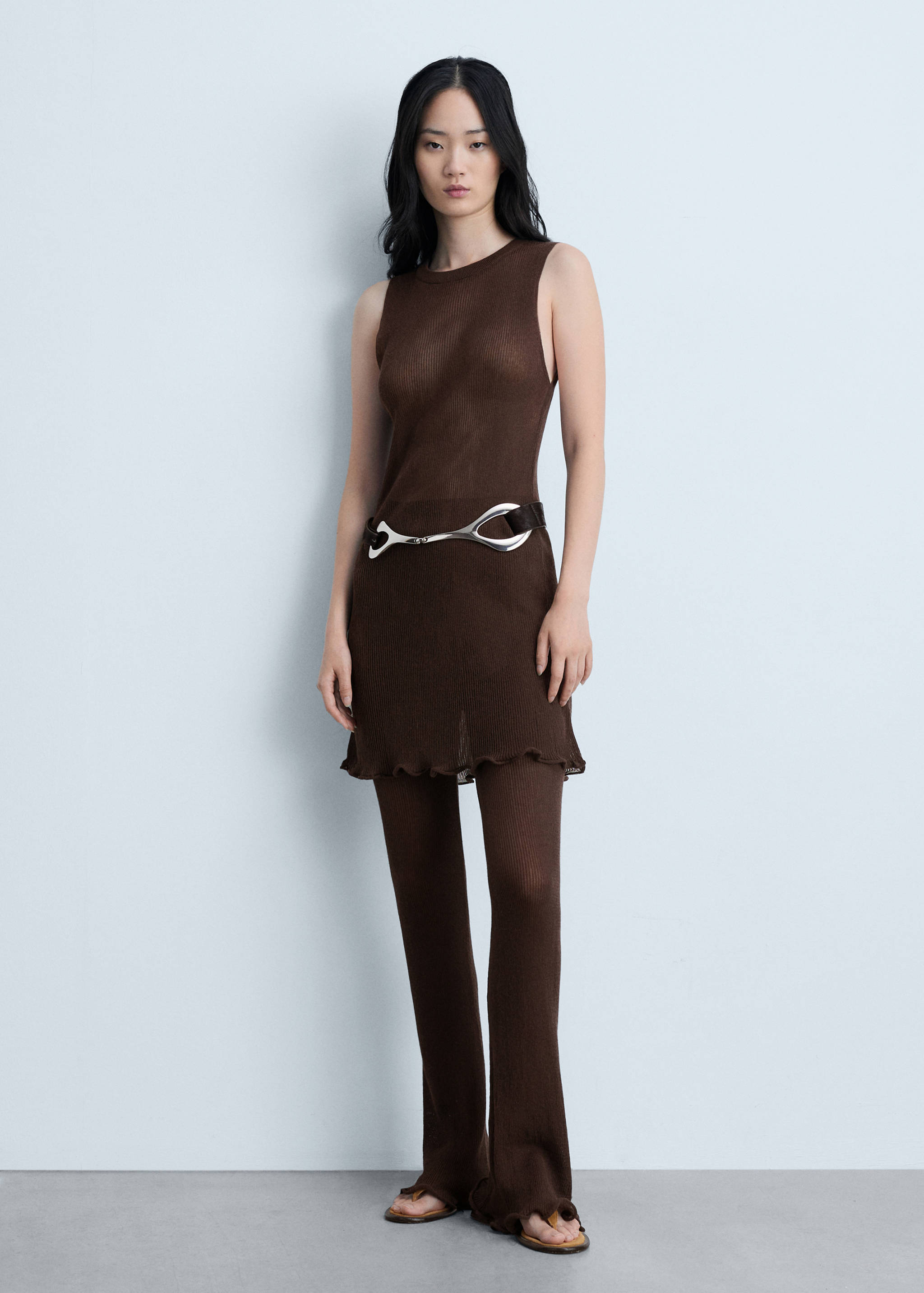 Flared knitted trousers - General plane