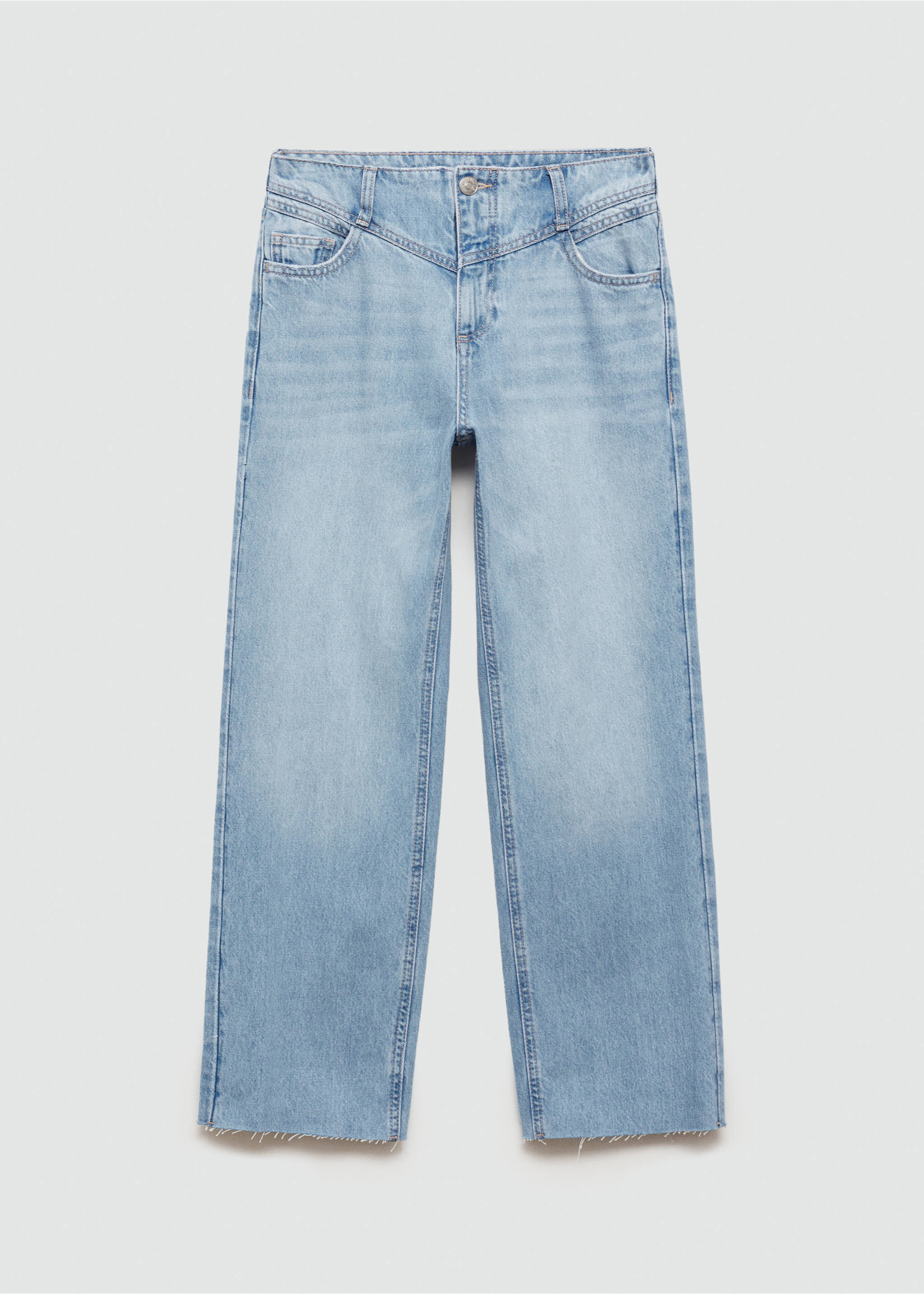 Culotte jeans with seam detail - Article without model, Medium Blue. Ref: 77055146-00.