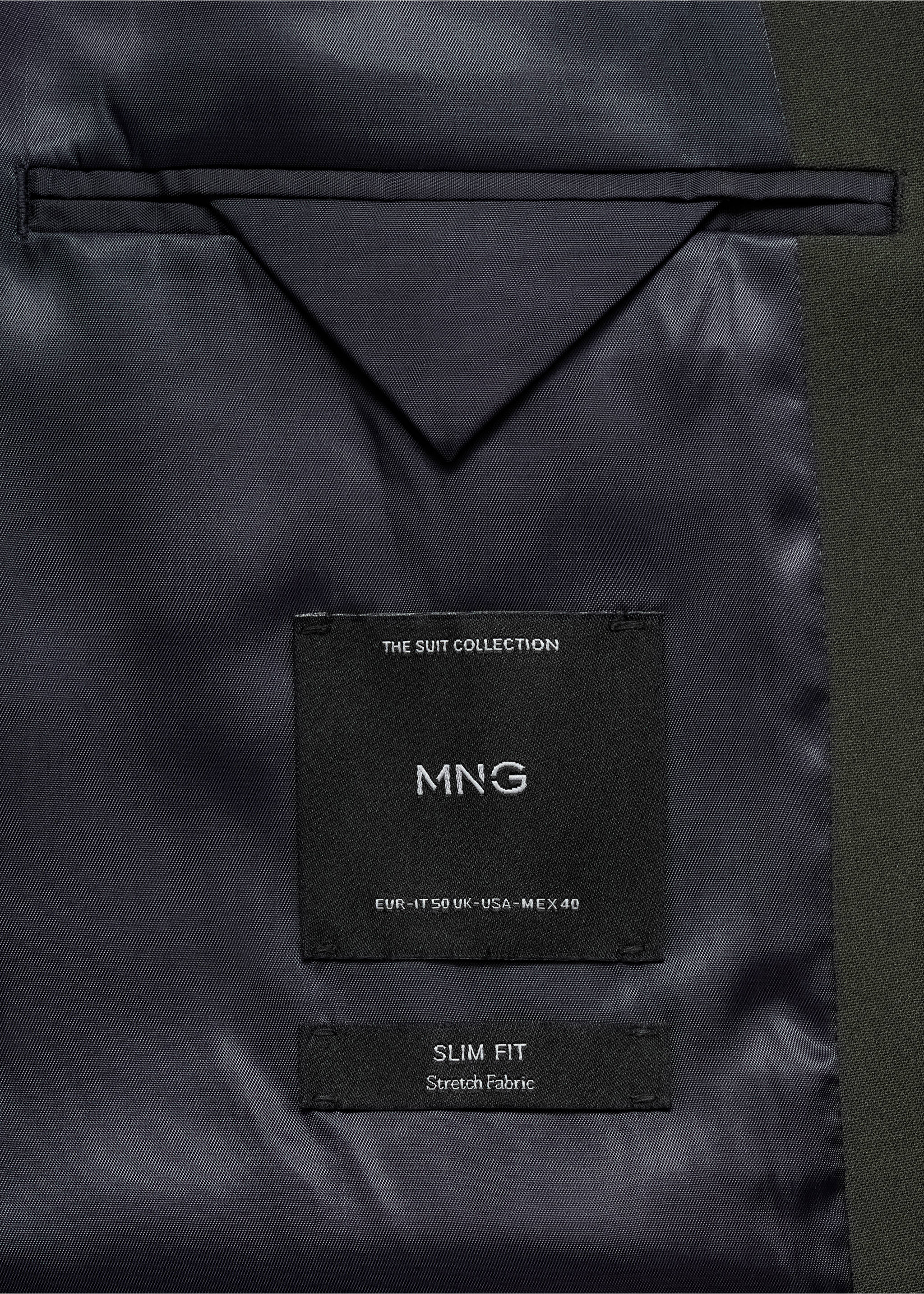 Slim Fit-Anzugjacke aus Comfort-Stretch-Gewebe - Detail des Artikels 0, Grün. Ref: 77055147-00.
