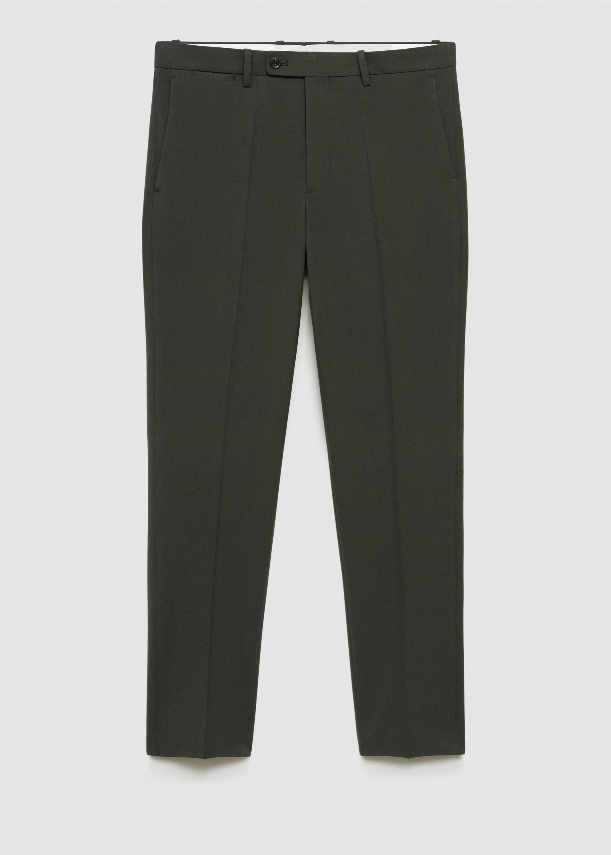 Stretch-fabric slim-fit suit trousers - Article without model, Green. Ref: 77055148-00.
