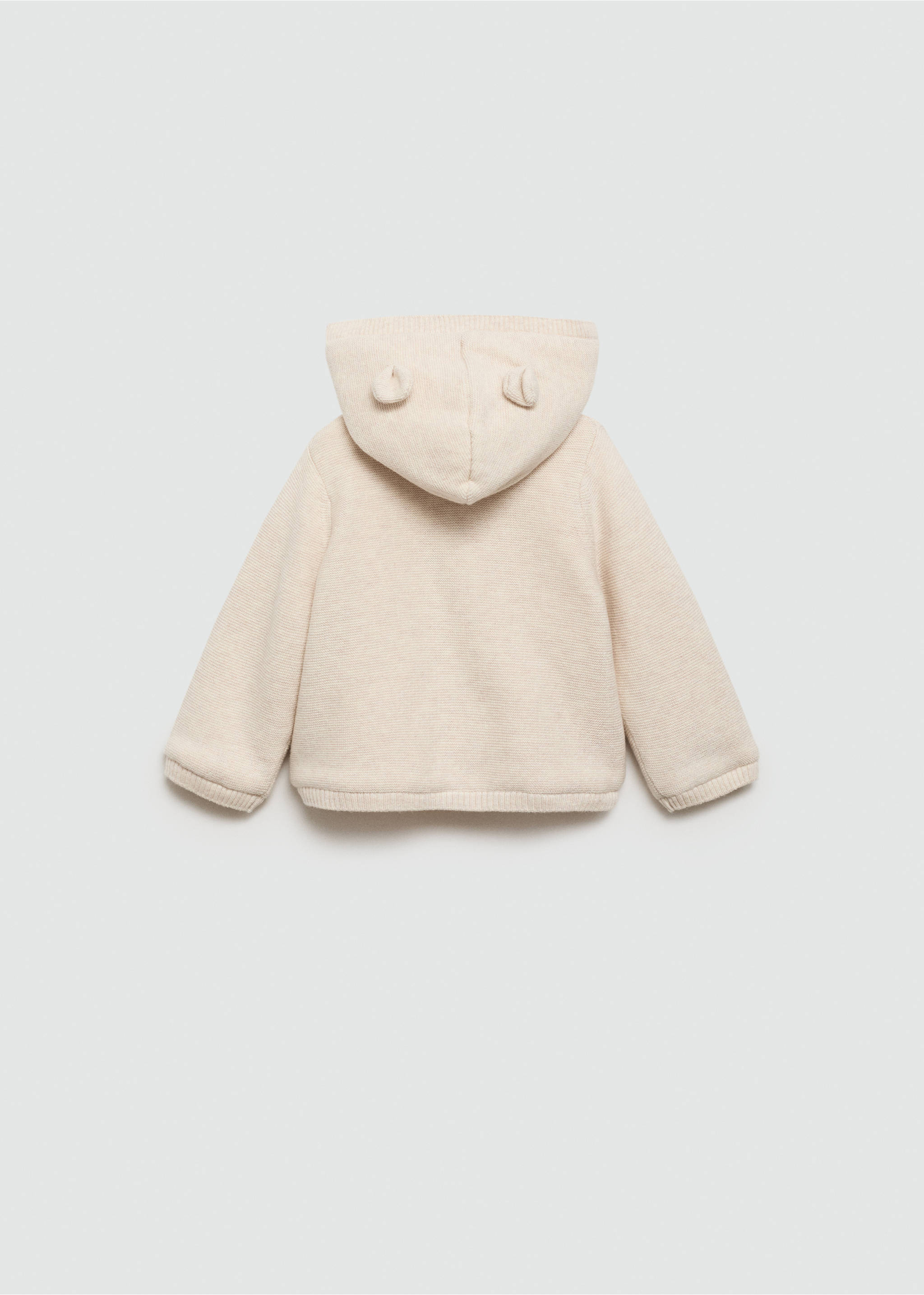 Knit cardigan with fleece lining - Reverse of the article, Sand. Ref: 77055150-00.