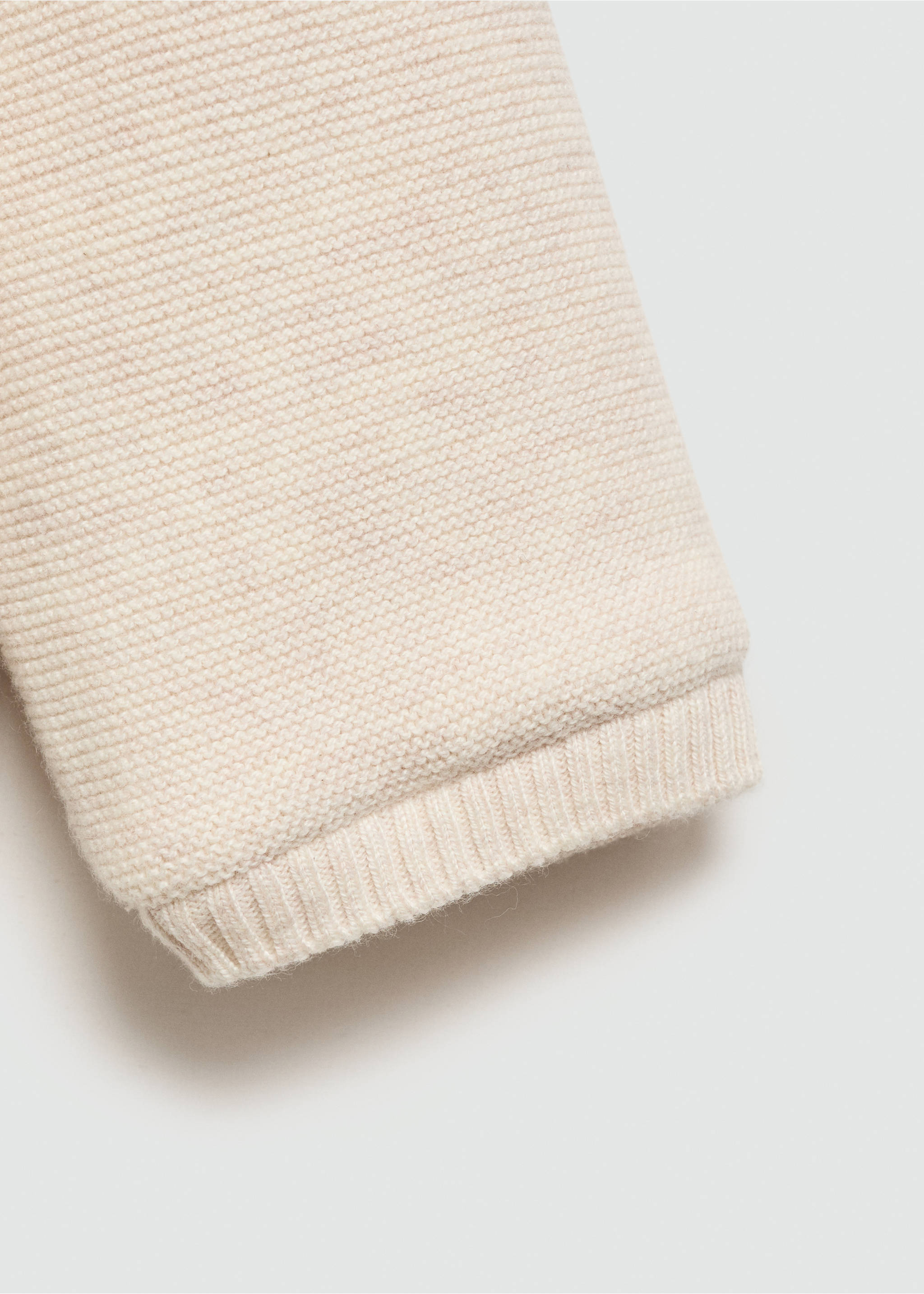 Knit cardigan with fleece lining - Details of the article 0, Sand. Ref: 77055150-00.