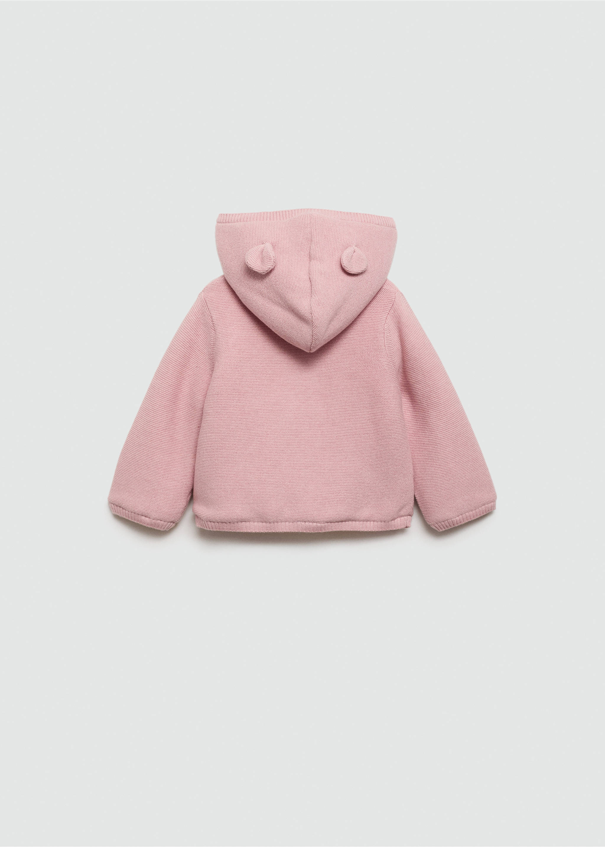 Knit cardigan with fleece lining - Reverse of the article, Pink. Ref: 77055150-00.