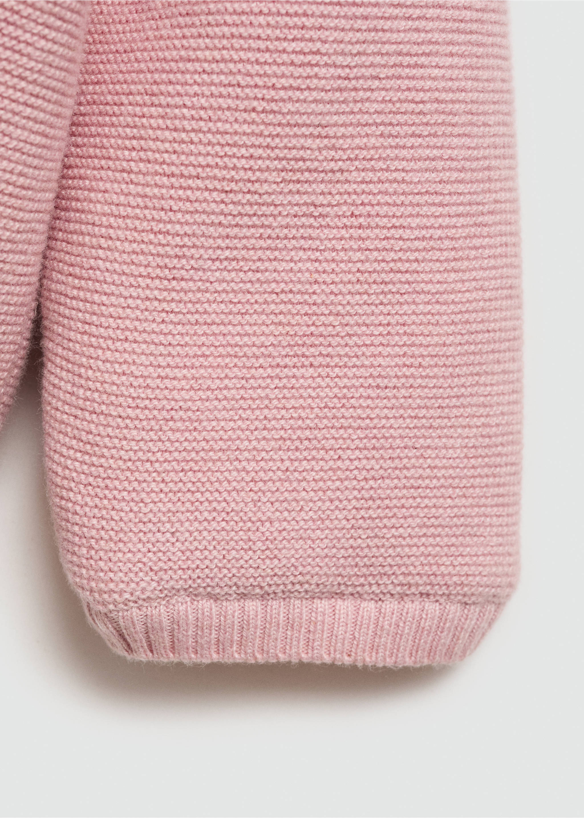 Knit cardigan with fleece lining - Details of the article 0, Pink. Ref: 77055150-00.