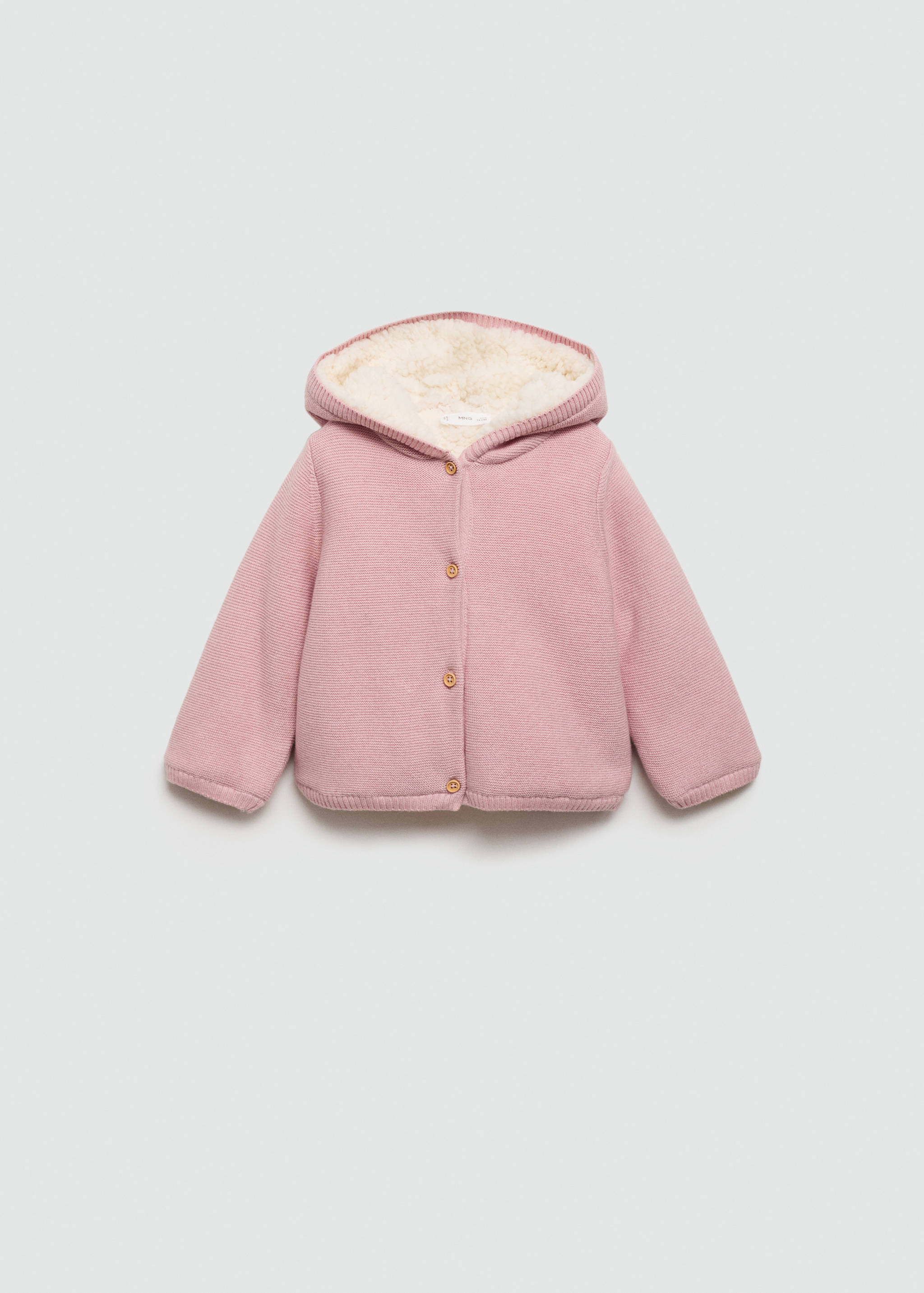 Knit cardigan with fleece lining - Article without model