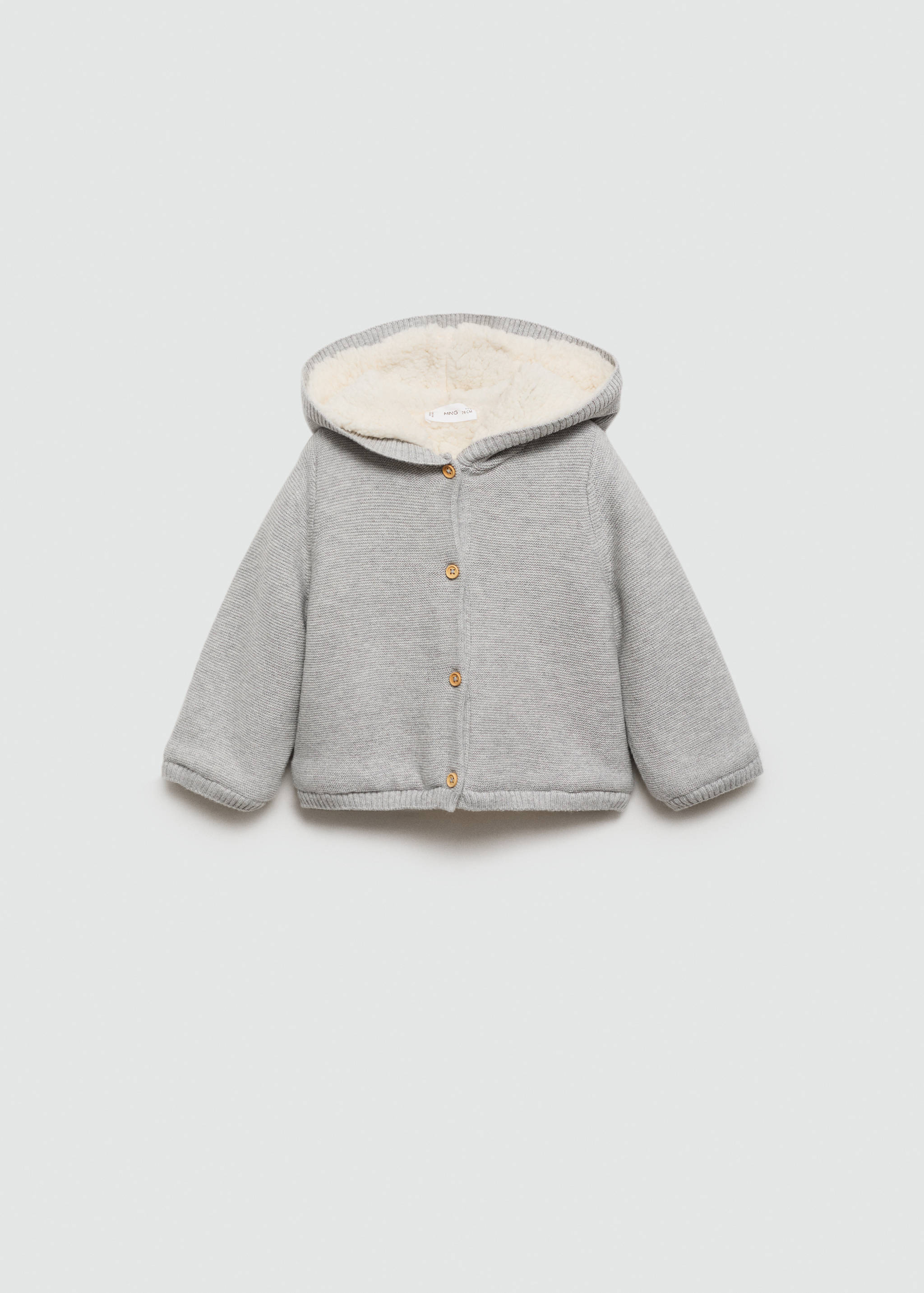 Knit cardigan with fleece lining - Article without model