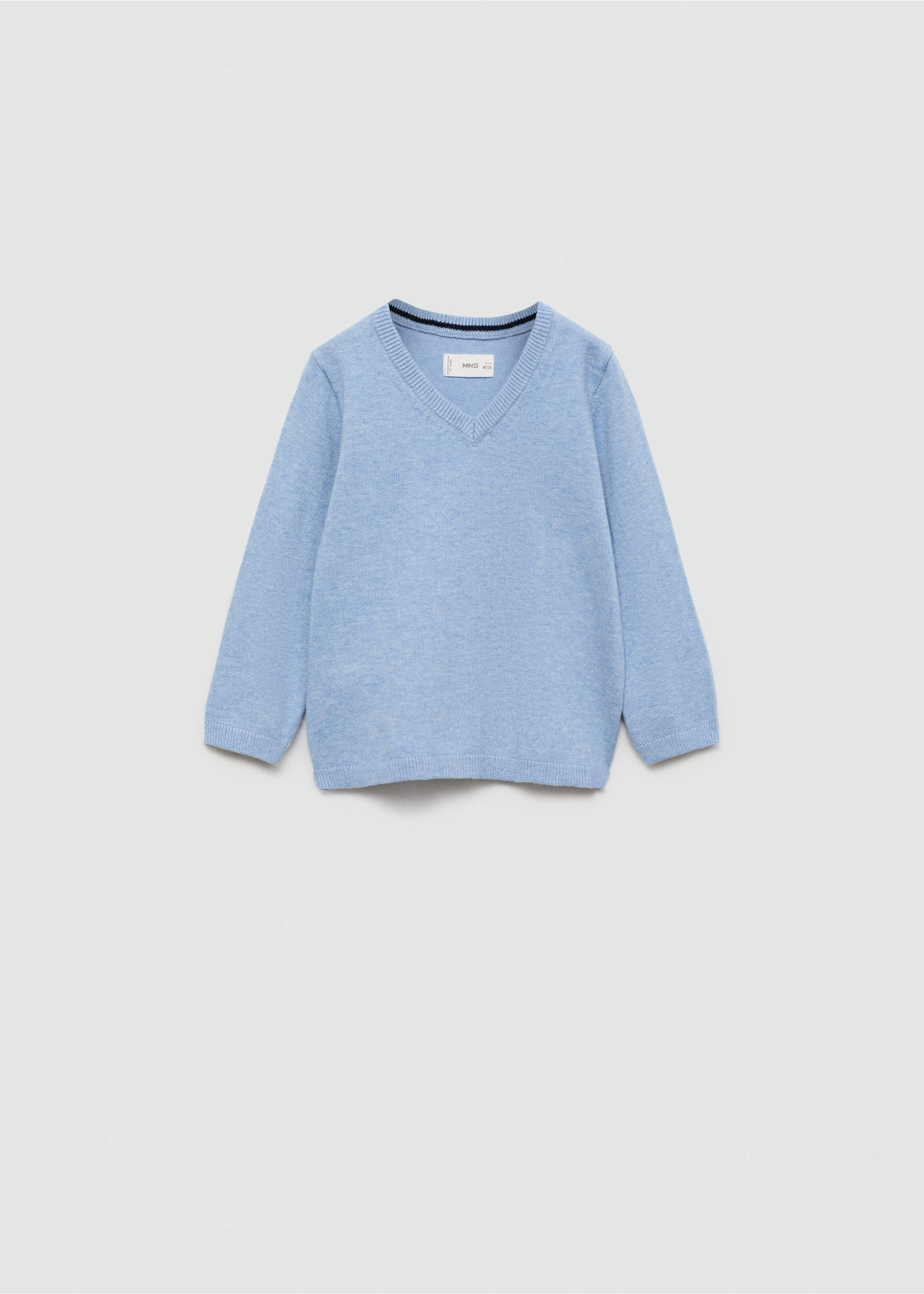 Pull-over à col en V - Article sans modèle, Bleu ciel. Ref: 77055630-00.